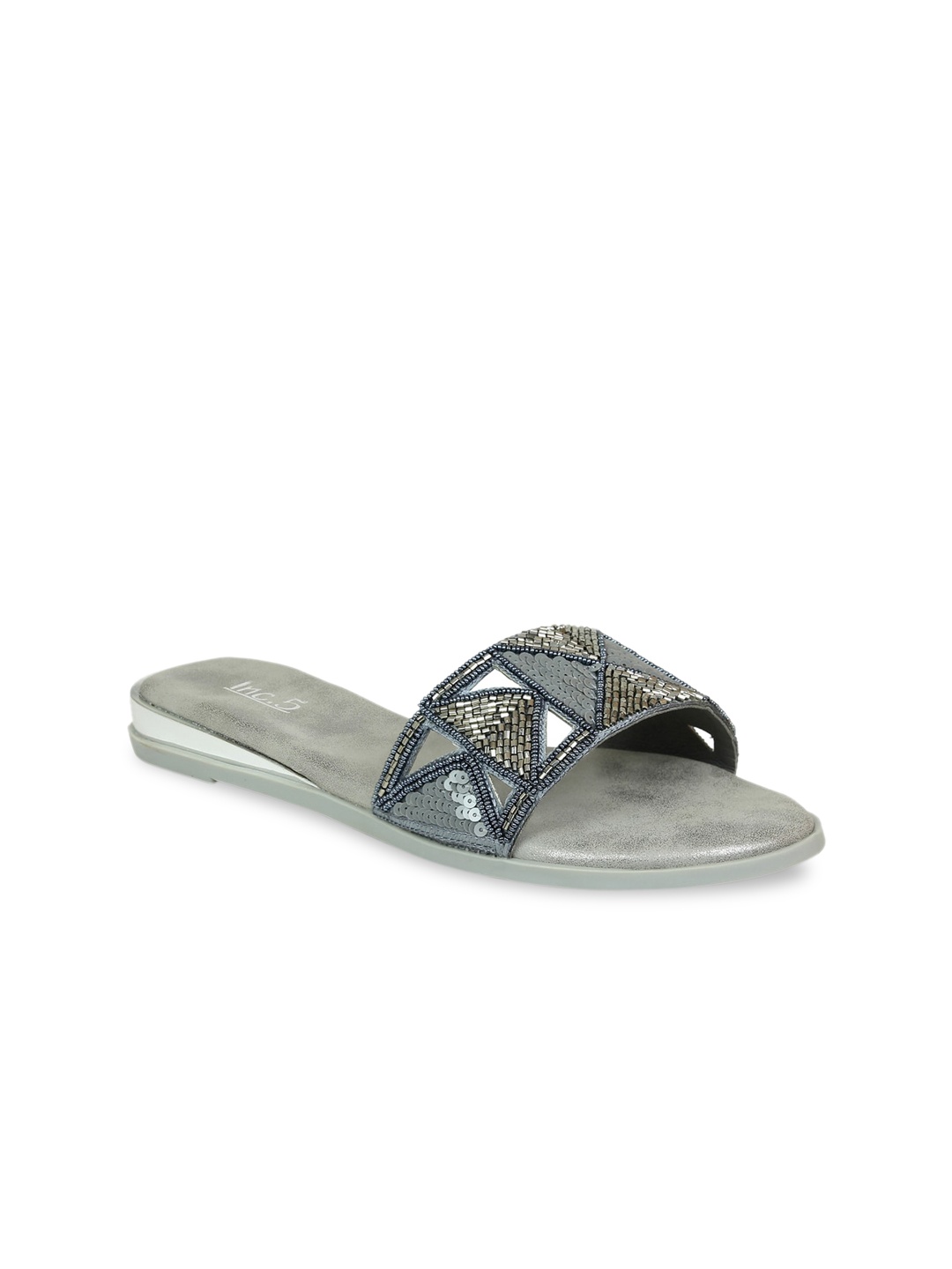 

Inc 5 Women Grey Open Toe Flats