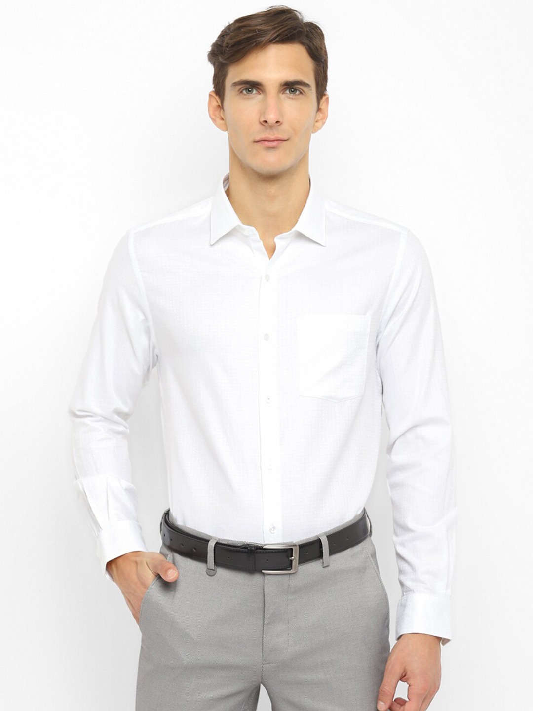 

Turtle Men White Slim Fit Formal Shirt