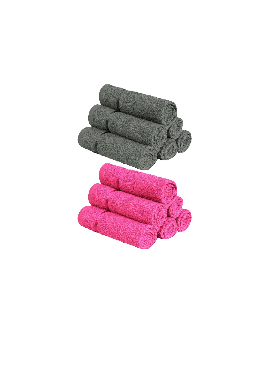 

Story@home Set Of 12 Solid 450 GSM Pure Cotton Face Towels, Pink