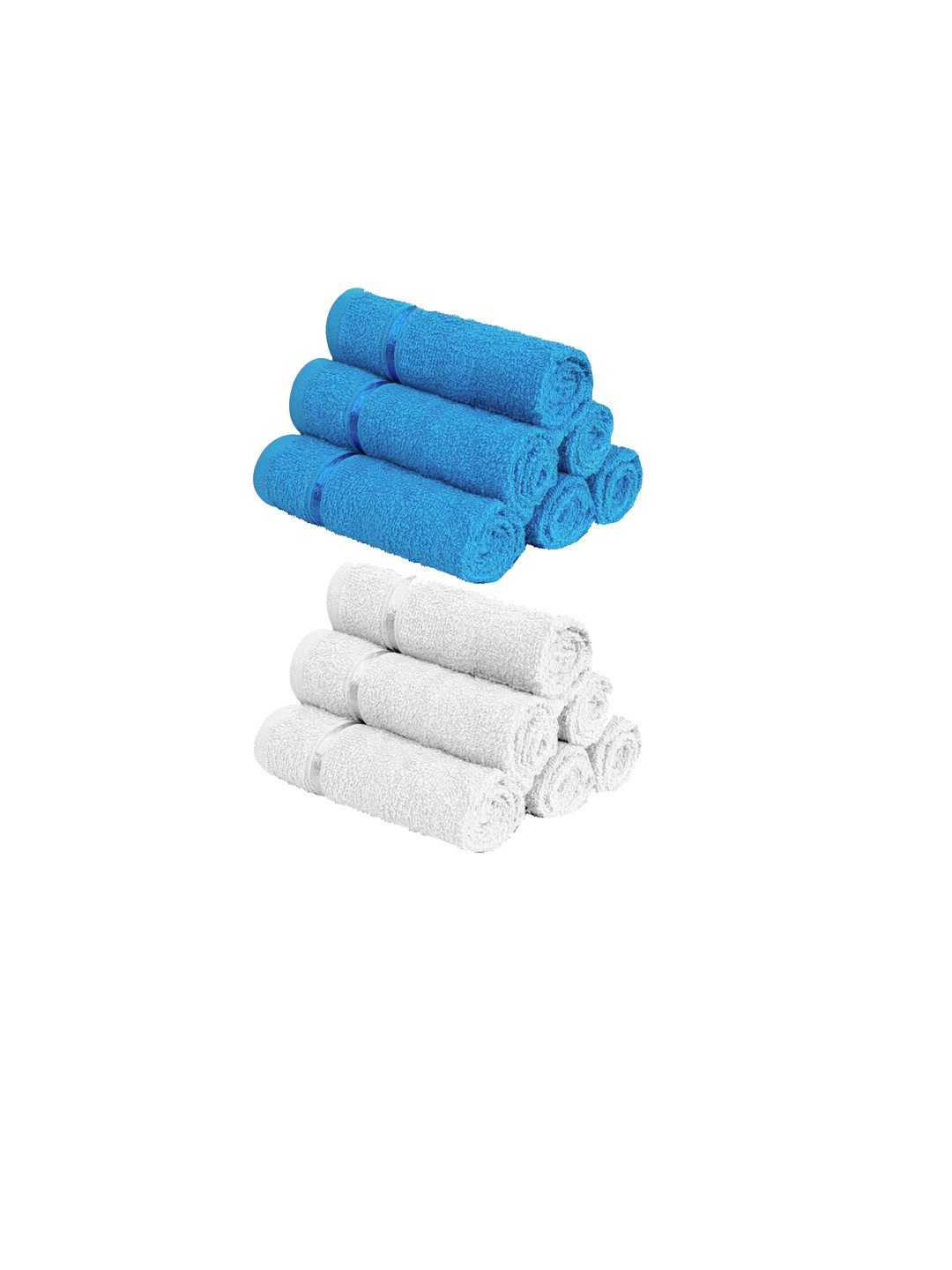 

Story@home Set Of 12 Solid 450 GSM Pure Cotton Face Towels, White