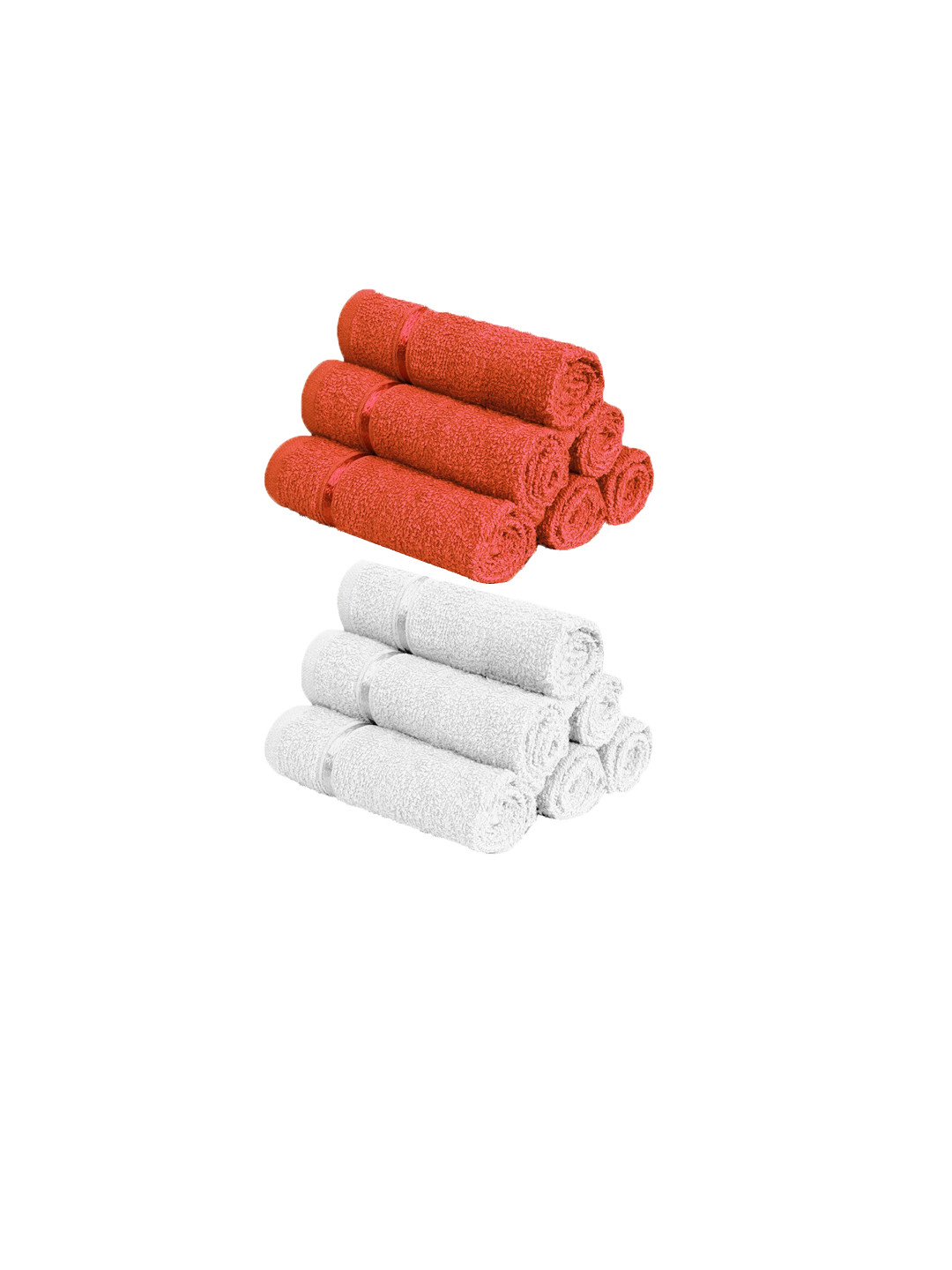 

Story@home Set Of 12 Solid 450 GSM Pure Cotton Face Towels, White