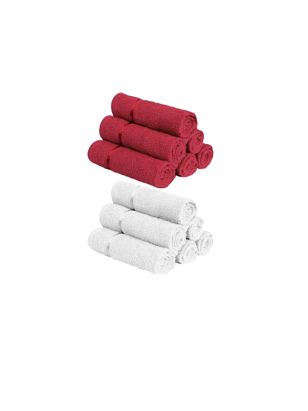 

Story@home Set Of 12 Solid 450 GSM Pure Cotton Face Towels, White