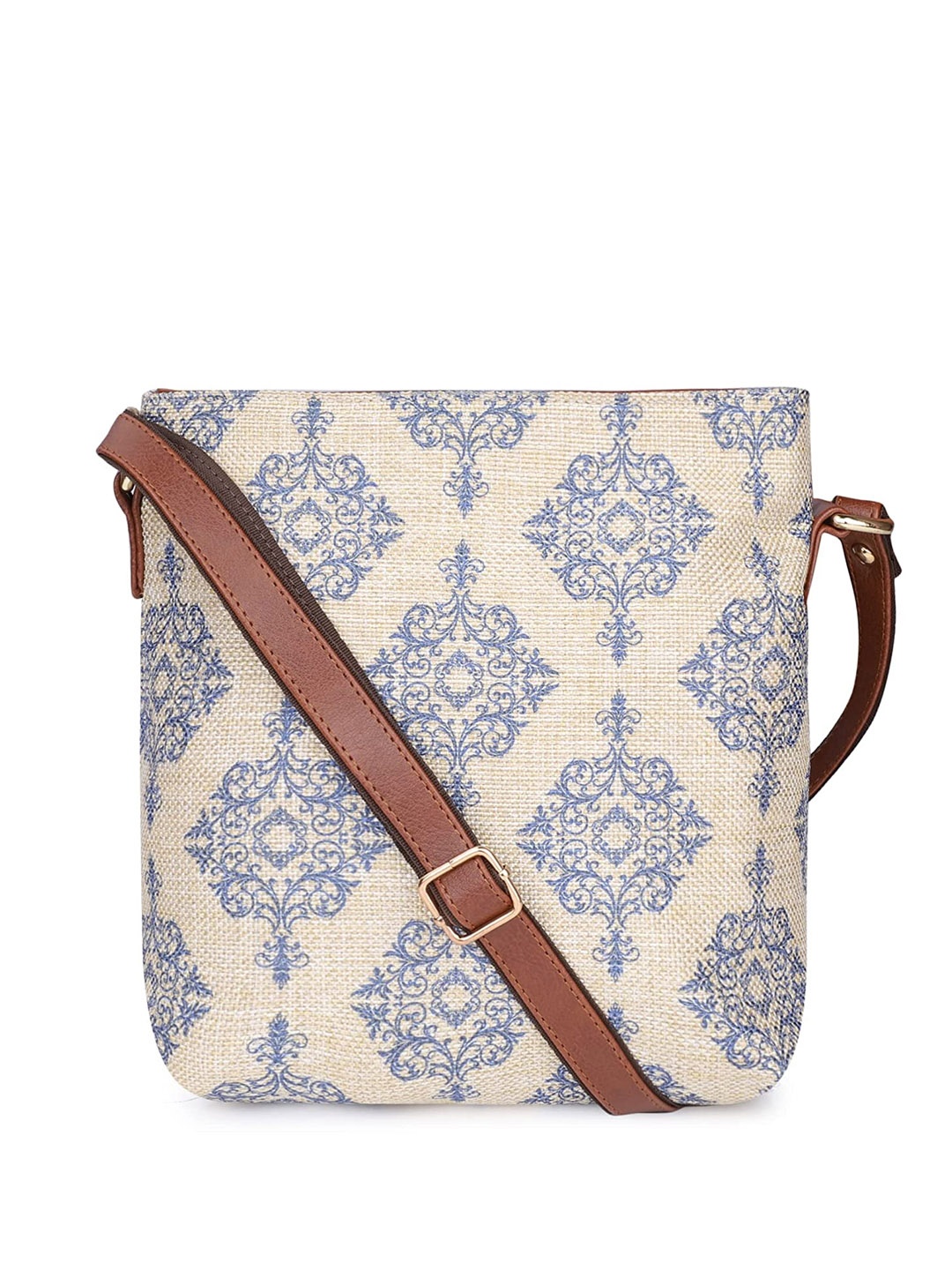 

THE CLOWNFISH Aahna Off White Ethnic Motifs Printed Oversized Bucket Tote Bag