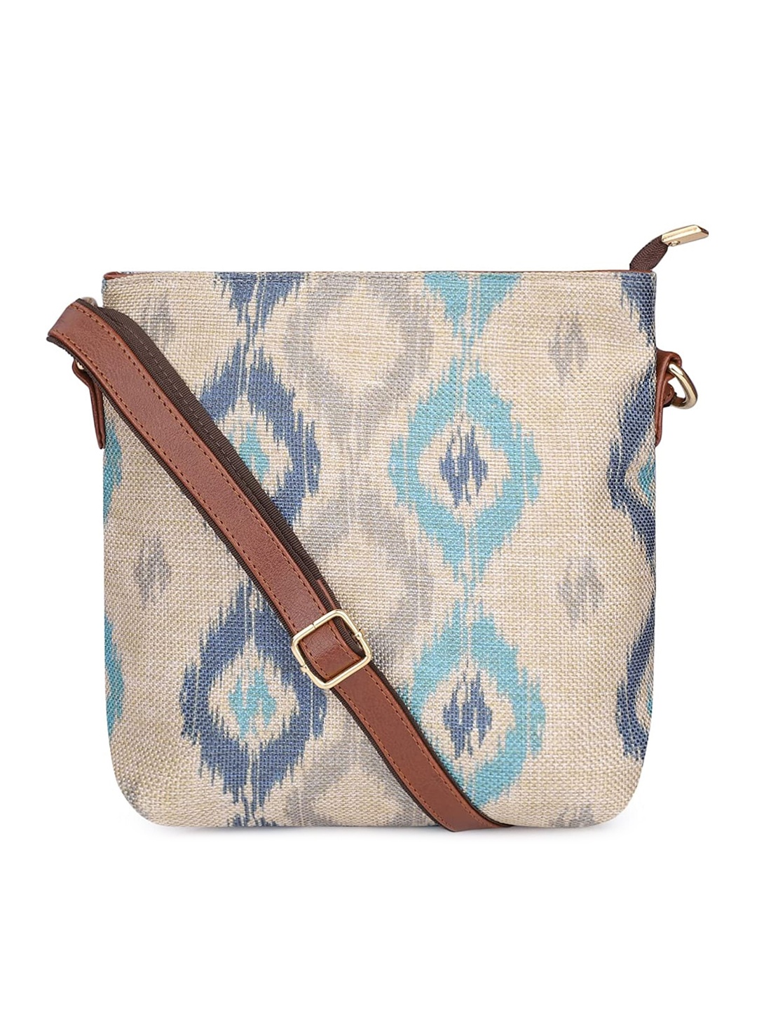 

THE CLOWNFISH Aahna Grey Ethnic Motifs Oversized Swagger Sling Bag