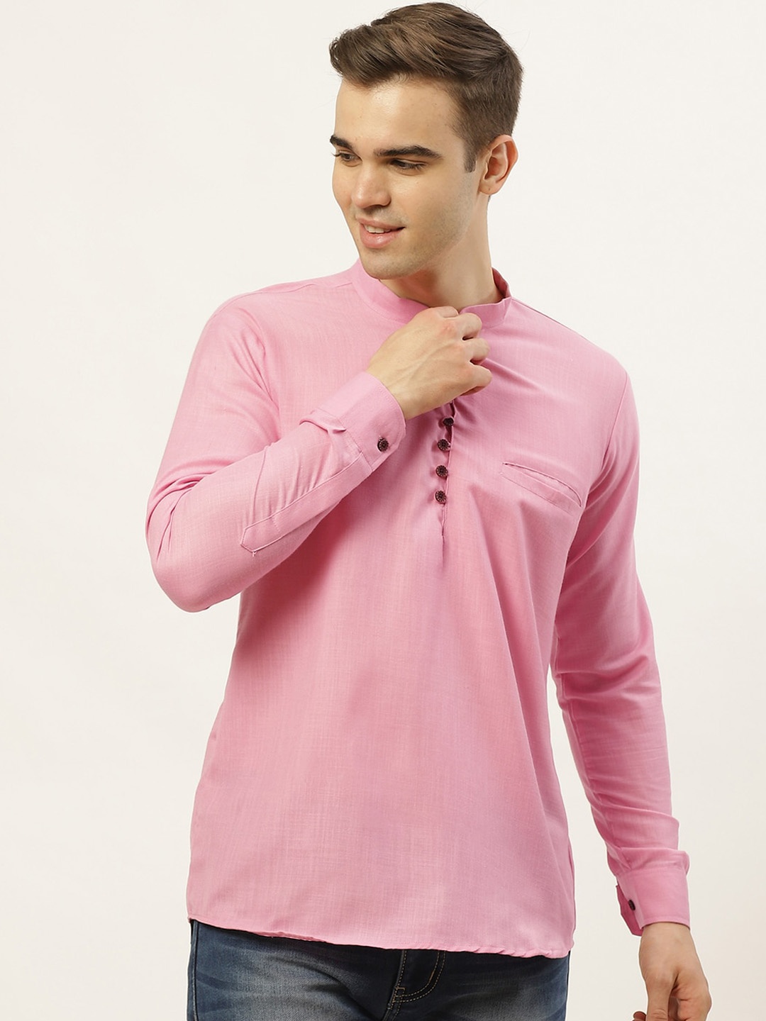

Jompers Men Pink Pathani Kurta