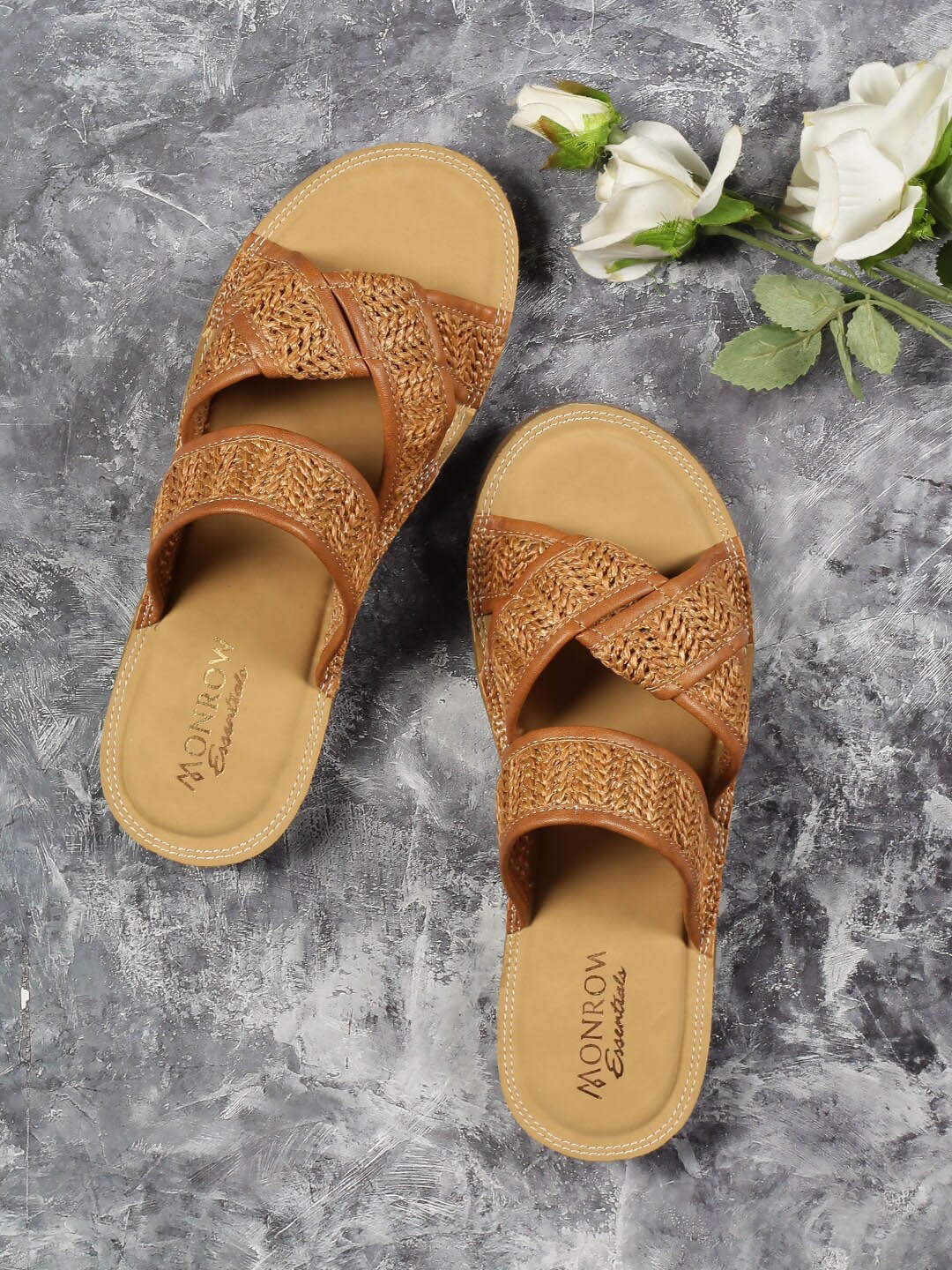 

Monrow Women Beige Open Toe Flats