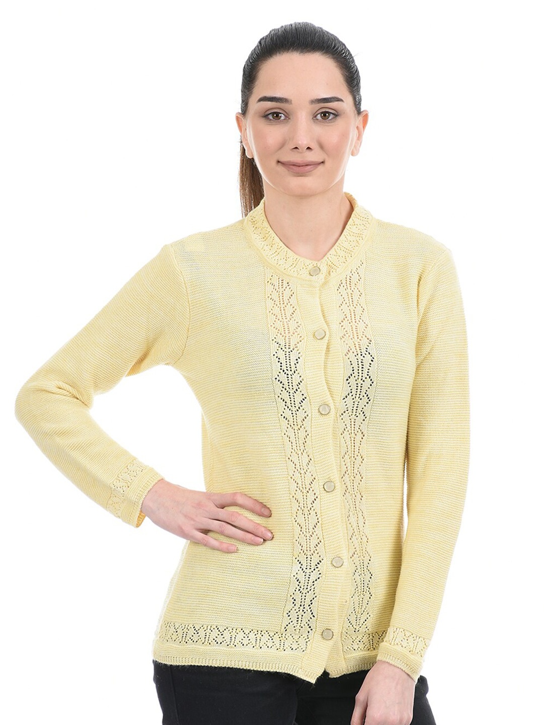 

American Eye Women Yellow Cardigan
