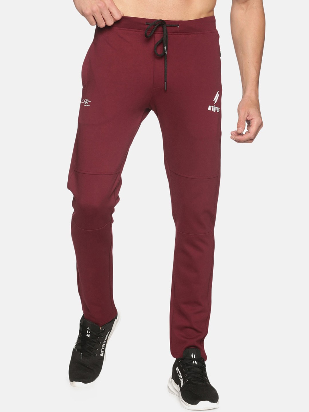 

ATTIITUDE Men Maroon Solid Slim-Fit Track Pants