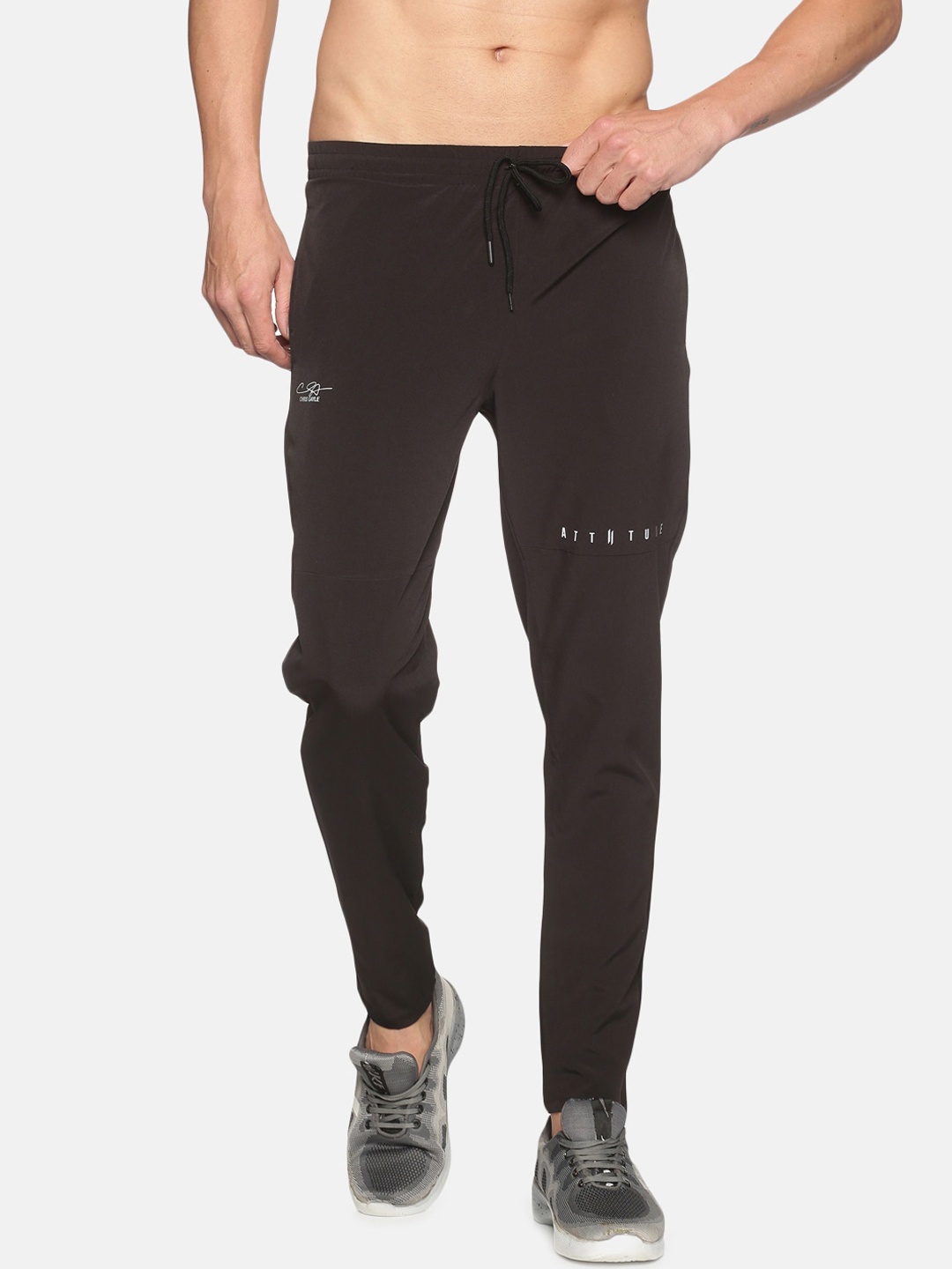 

ATTIITUDE Men Black Solid Slim-Fit Track Pants