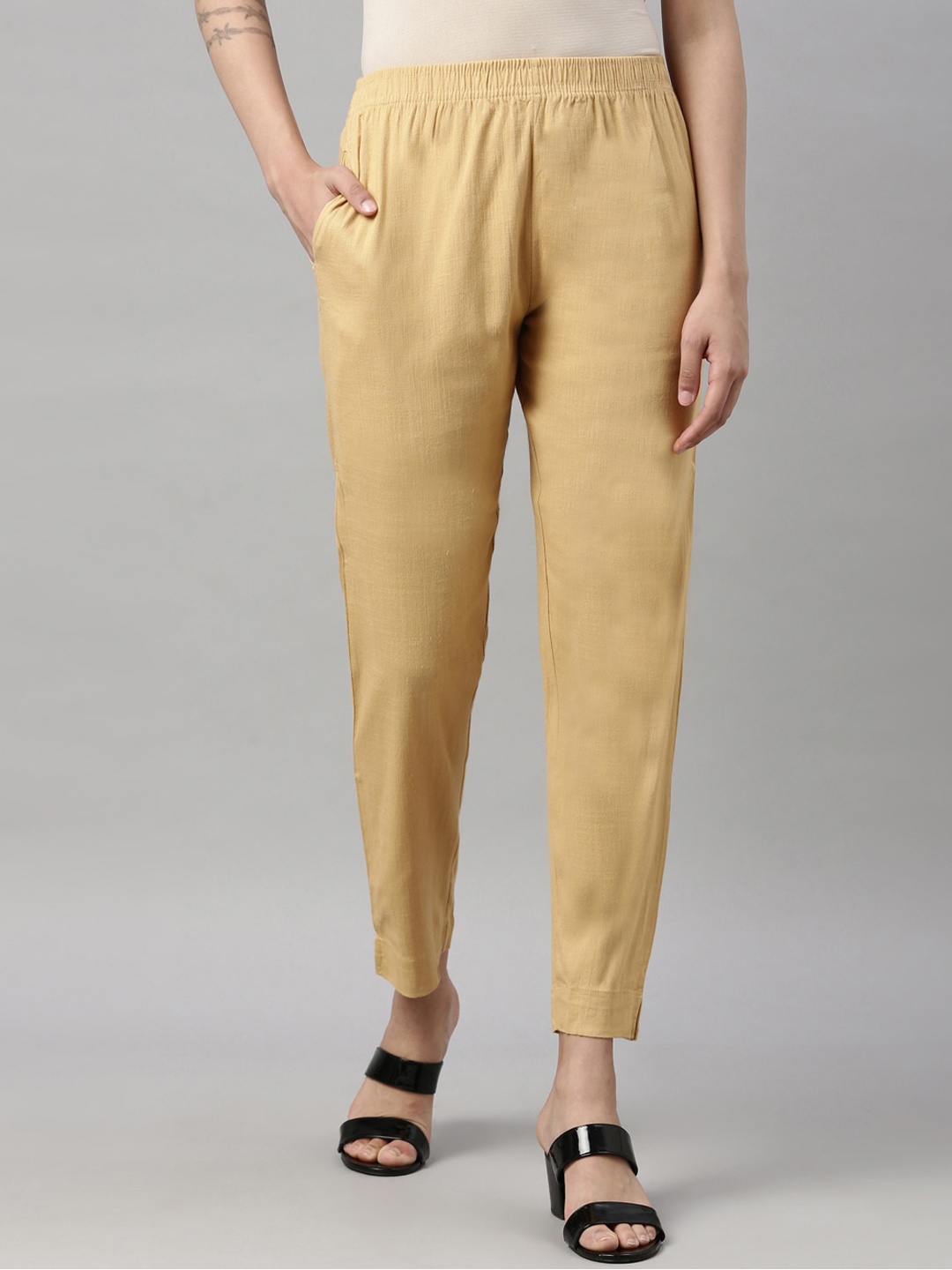 

GOLDSTROMS Women Beige Cigarette Trousers