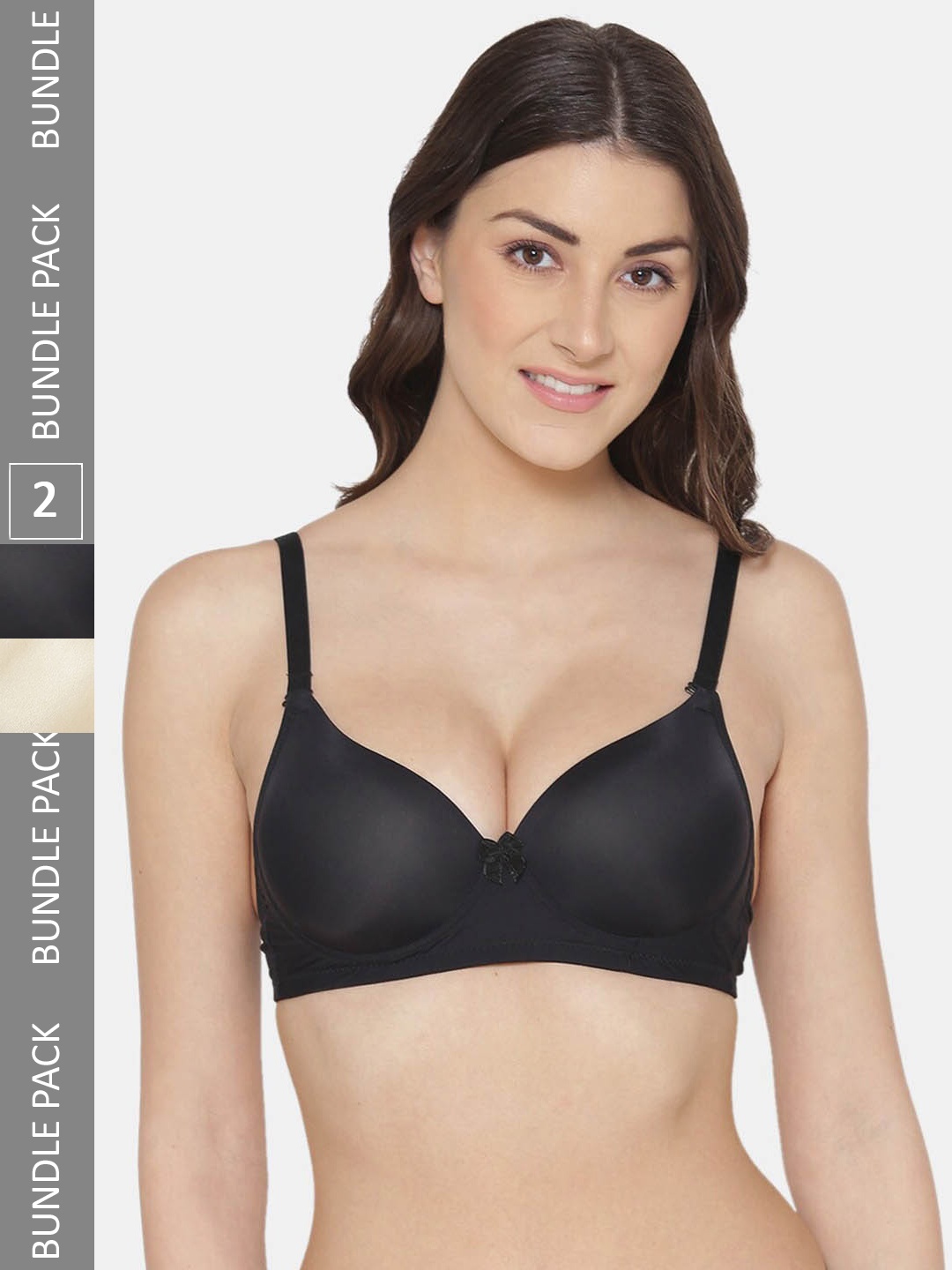 

Tweens Black & Beige Set of 2 Heavily Padded Non Wired Push-Up Bra