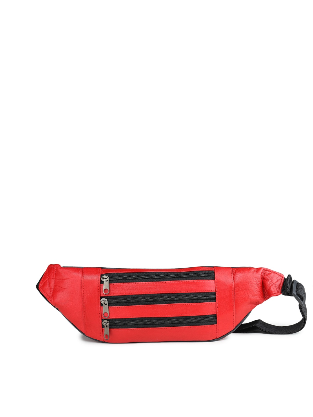 

K London Unisex Red & Black Leather Waist Pouch
