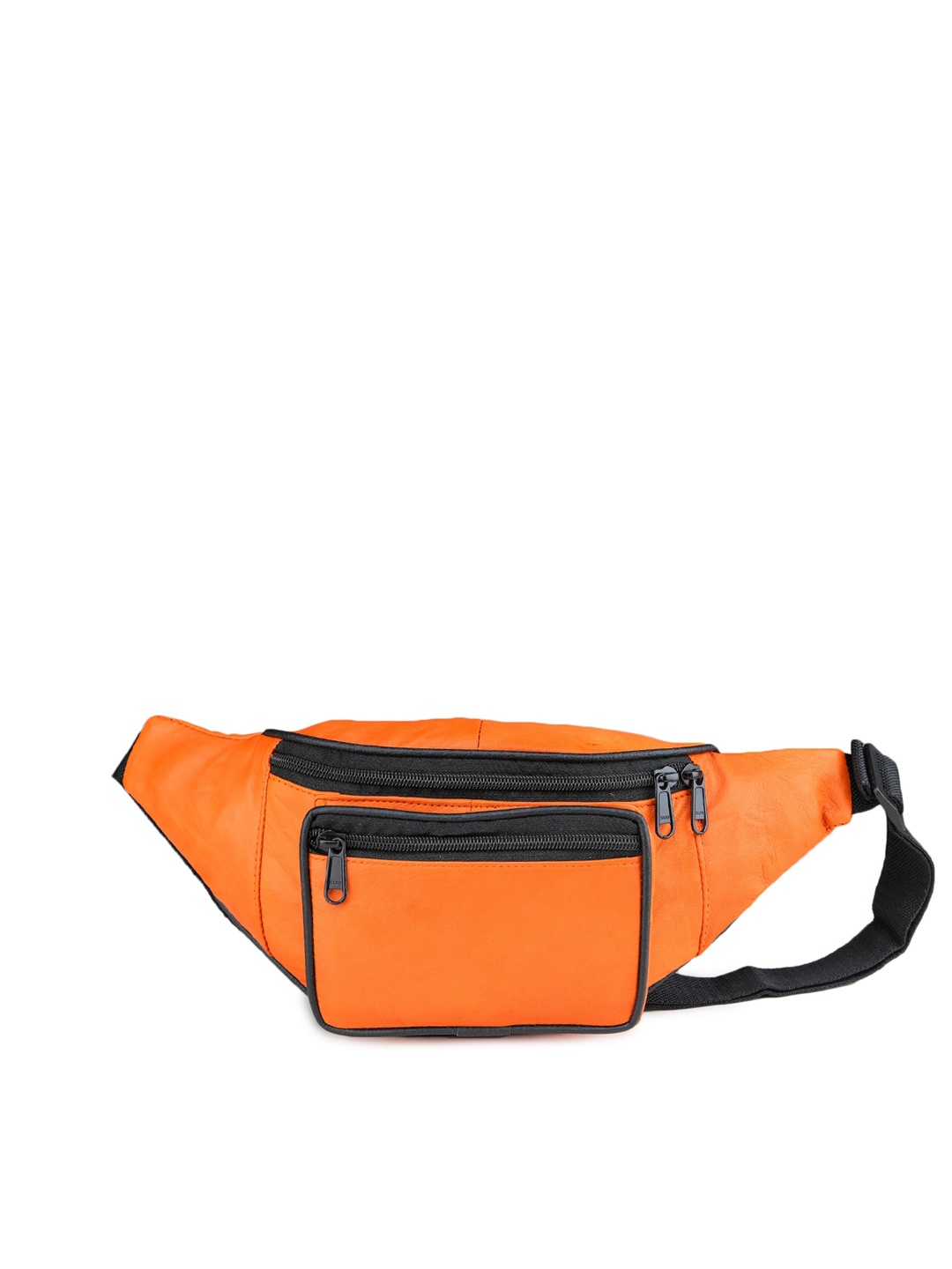 

K London Orange & Black Leather Waist Pouch