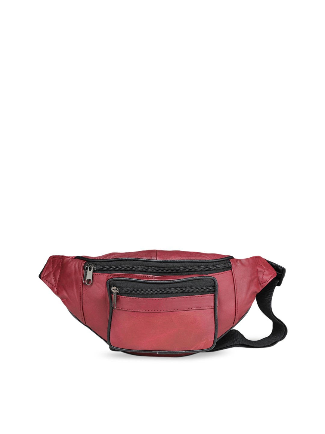 

K London Unisex Burgundy Leather Waist Pouch