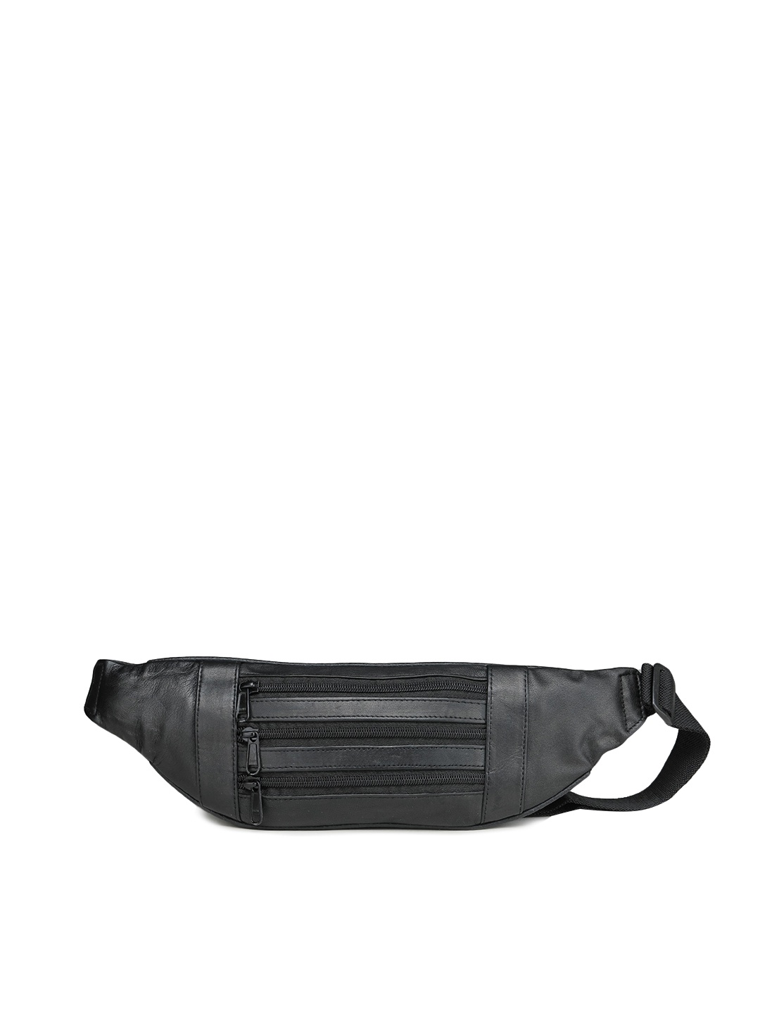 

K London Unisex Black Leather Waist Pouch