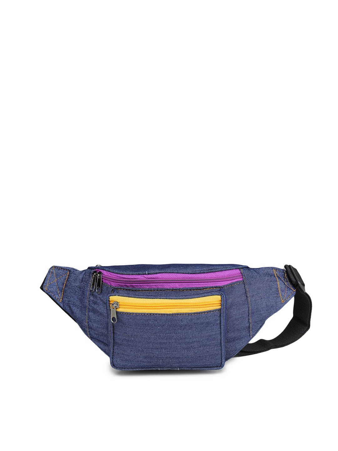 

K London Unisex Blue Solid Denim Waist Pouch