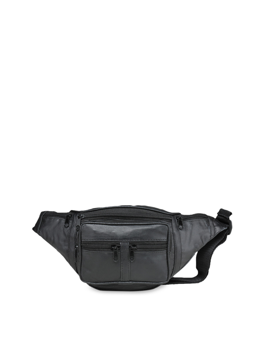 

K London Unisex Black Leather Waist Pouch