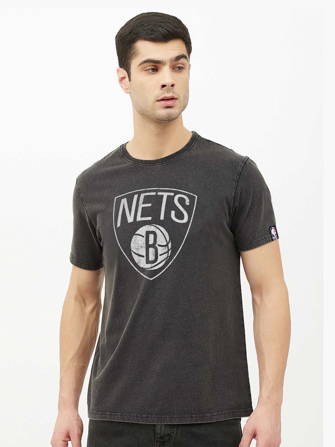 

NBA Men Black Brooklyn Nets Cloud Wash T-Shirt