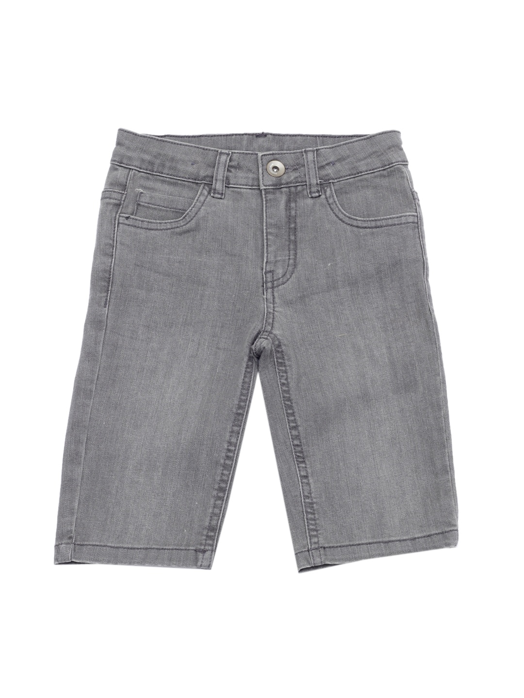 

Lil Lollipop Unisex Kids Grey Regular Fit Denim Shorts