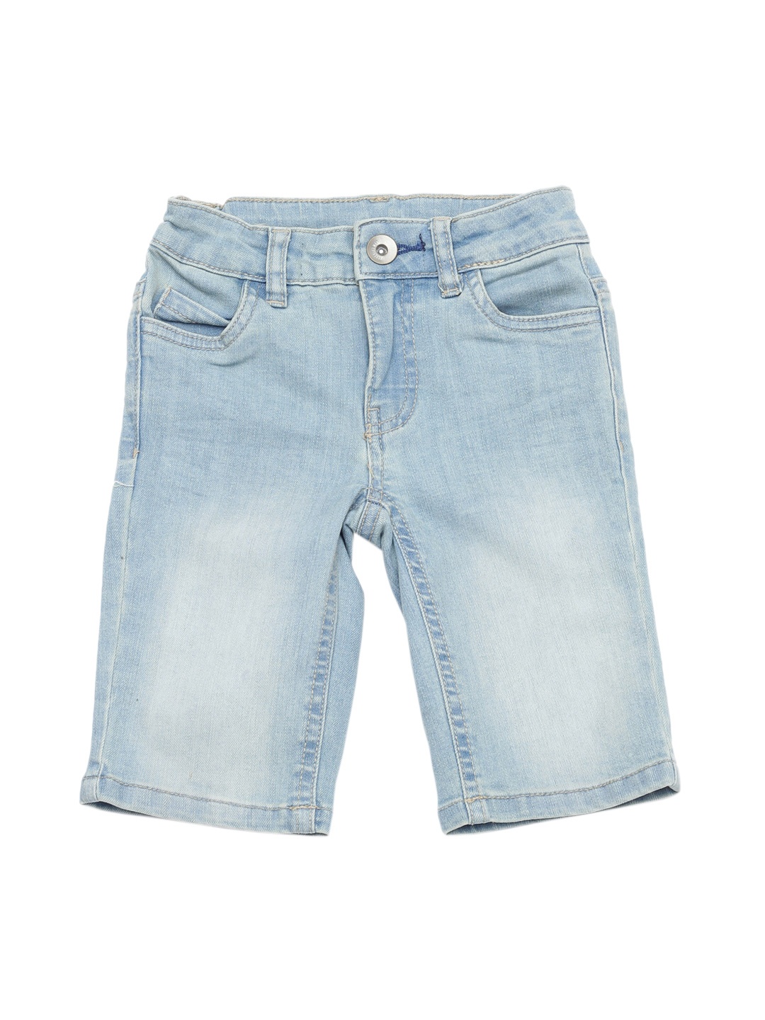 

Lil Lollipop Kids Blue Cotton Washed Shorts