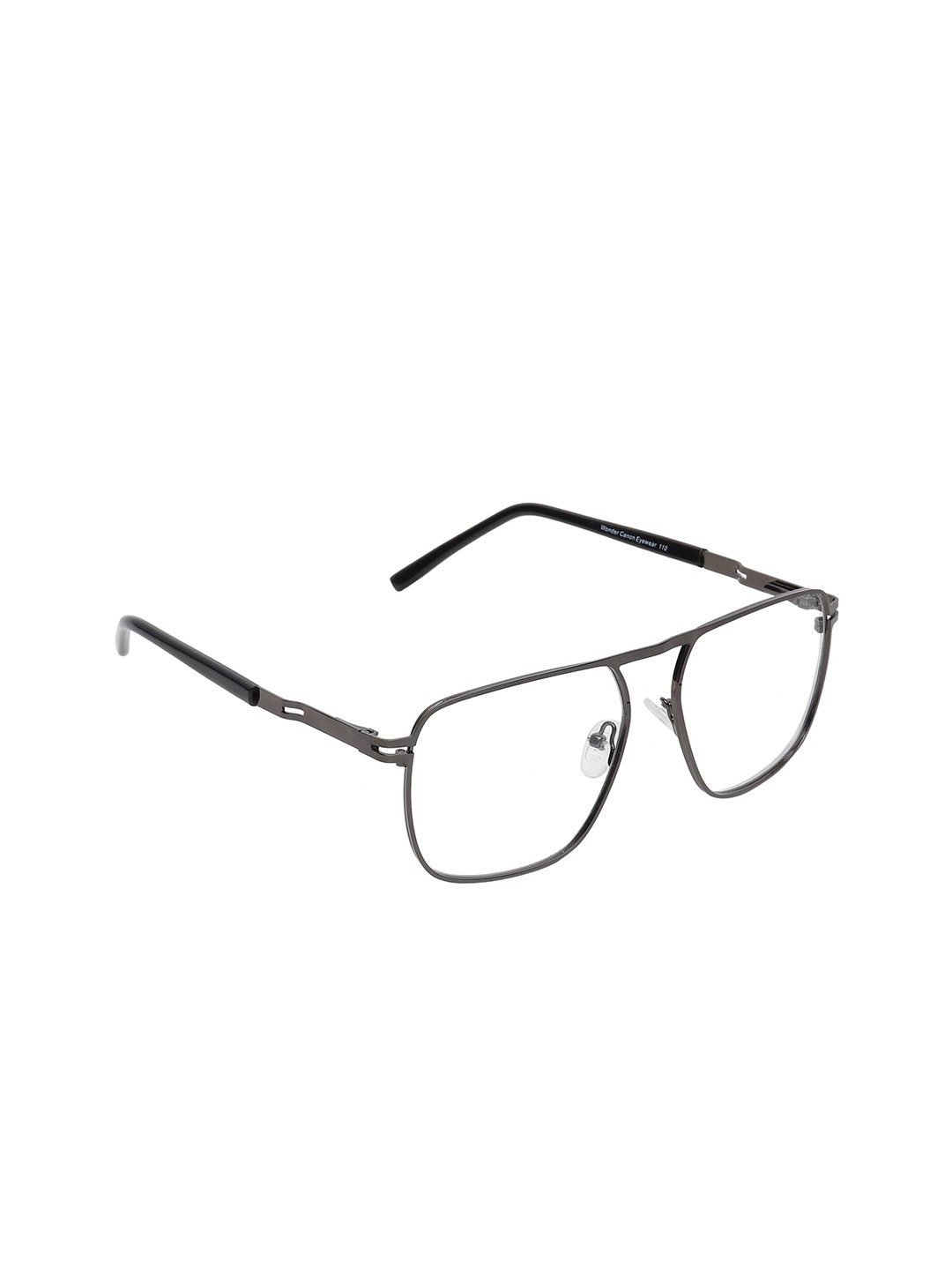 

CRIBA Unisex Black & Transparent Full Rim Square Frames