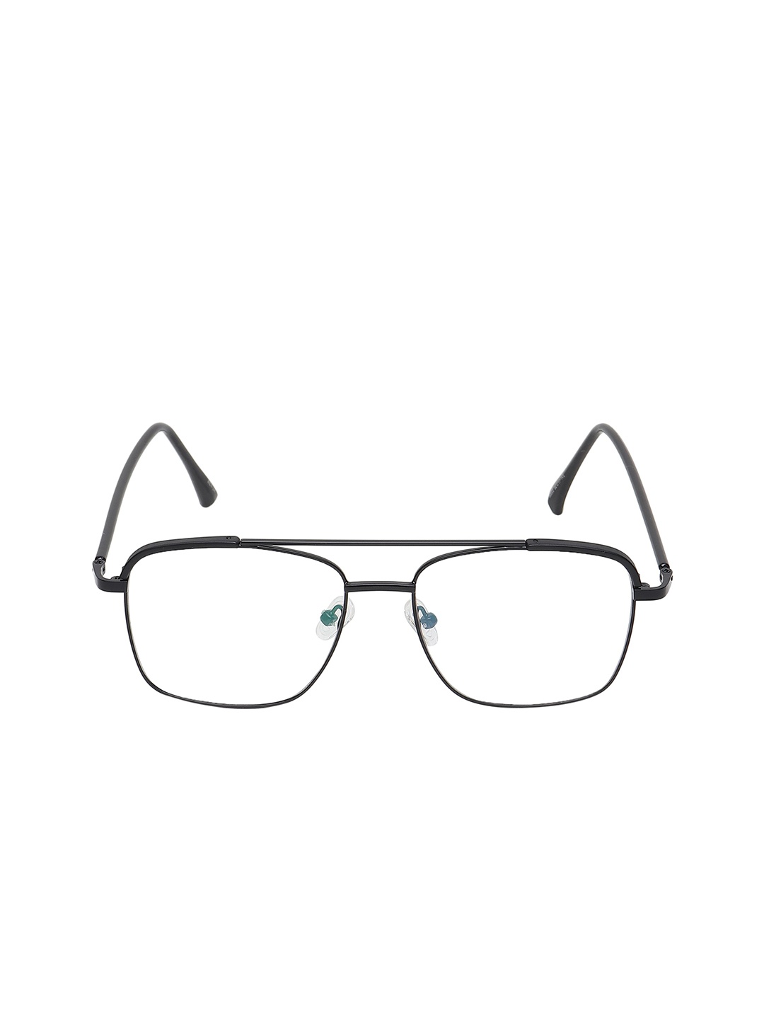 

CRIBA Unisex Black Rectangle Clear & UV Protected Lens Sunglasses