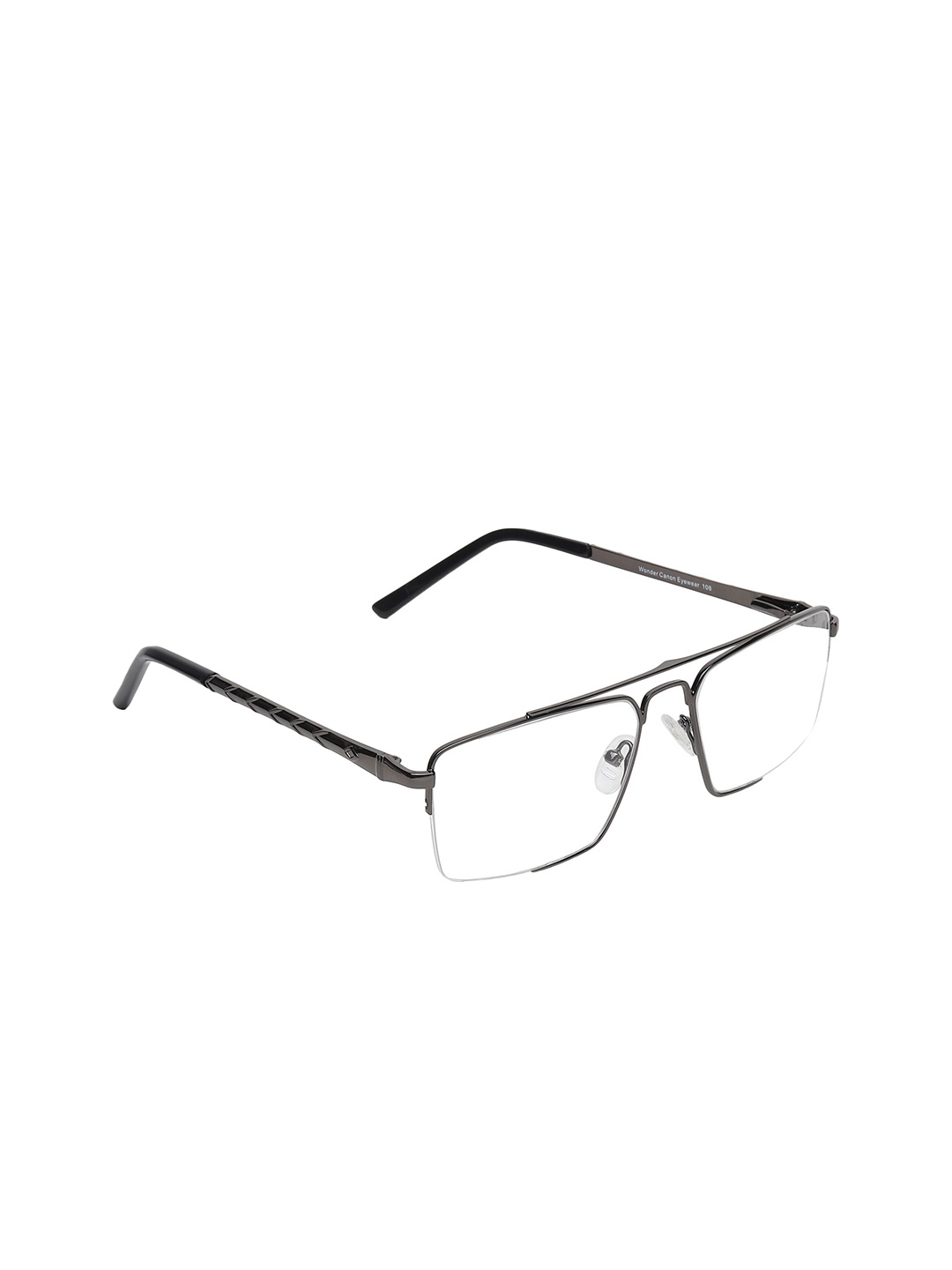 

CRIBA Unisex Clear Lens & Black Square Sunglasses with UV Protected Lens