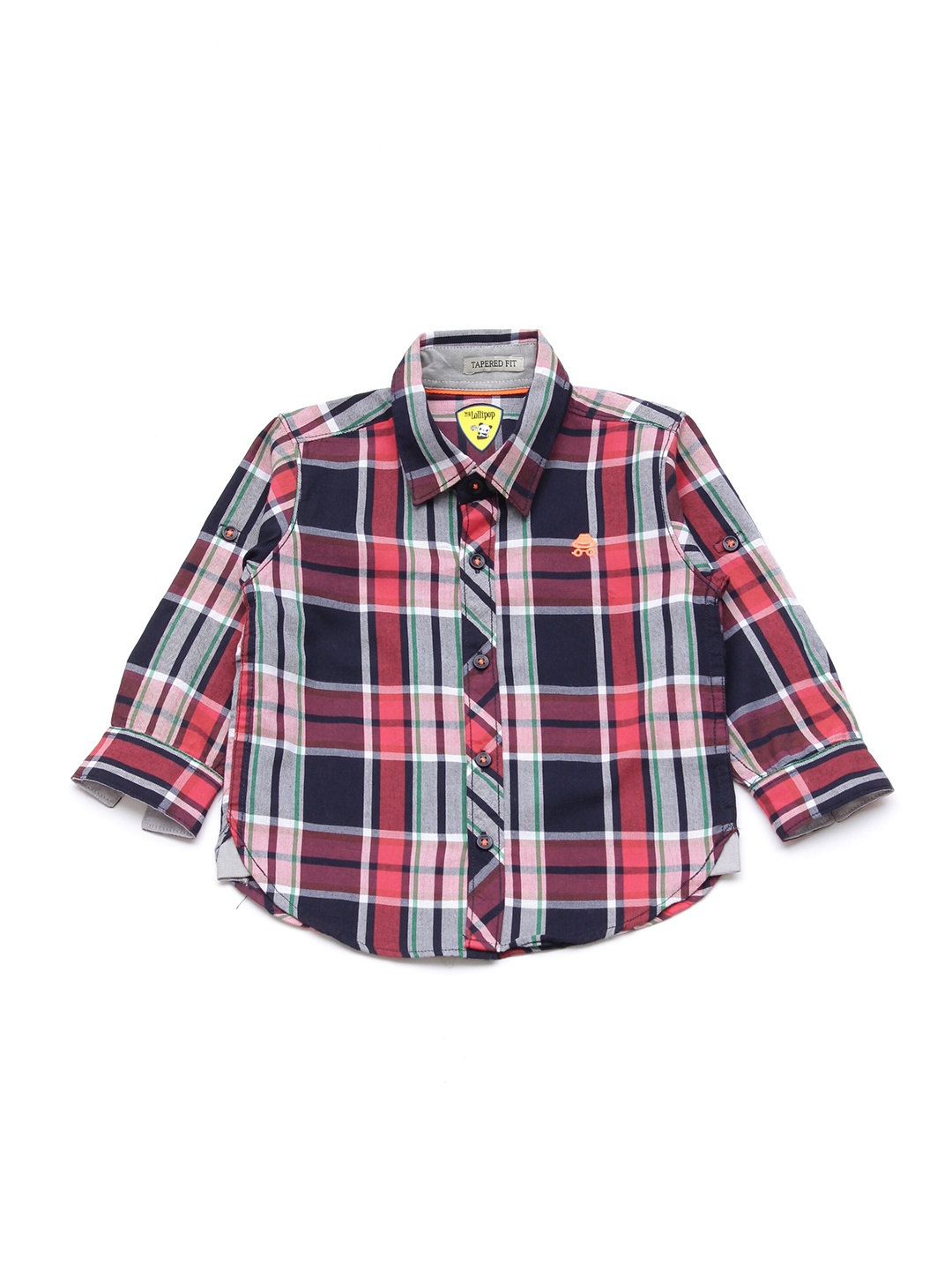 

Lil Lollipop Boys Pink Tartan Checked Regular Fit Pure Cotton Casual Shirt