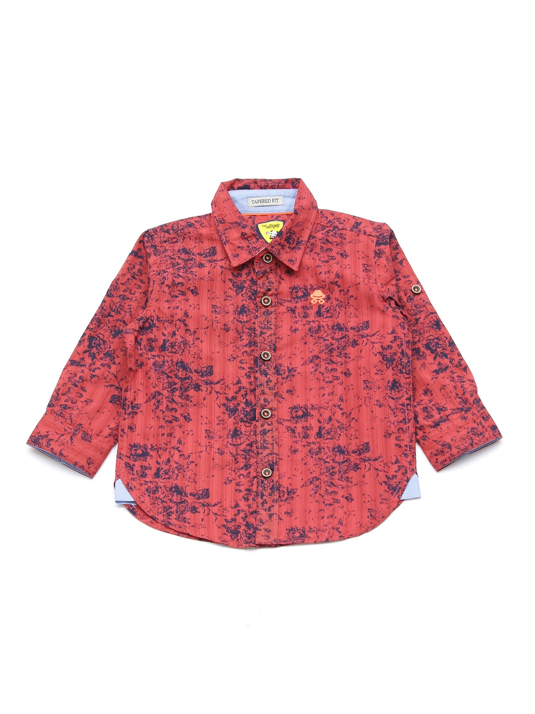 

Lil Lollipop Boys Maroon & Blue Printed Pure Cotton Casual Shirt