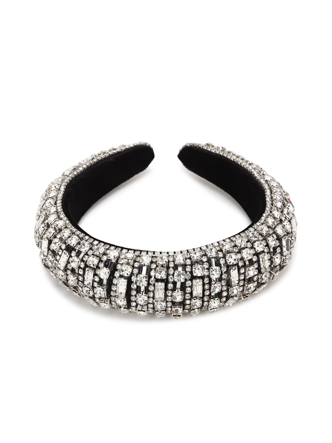 

FOREVER 21 Women Silver-Toned & Black Embellished Hairband