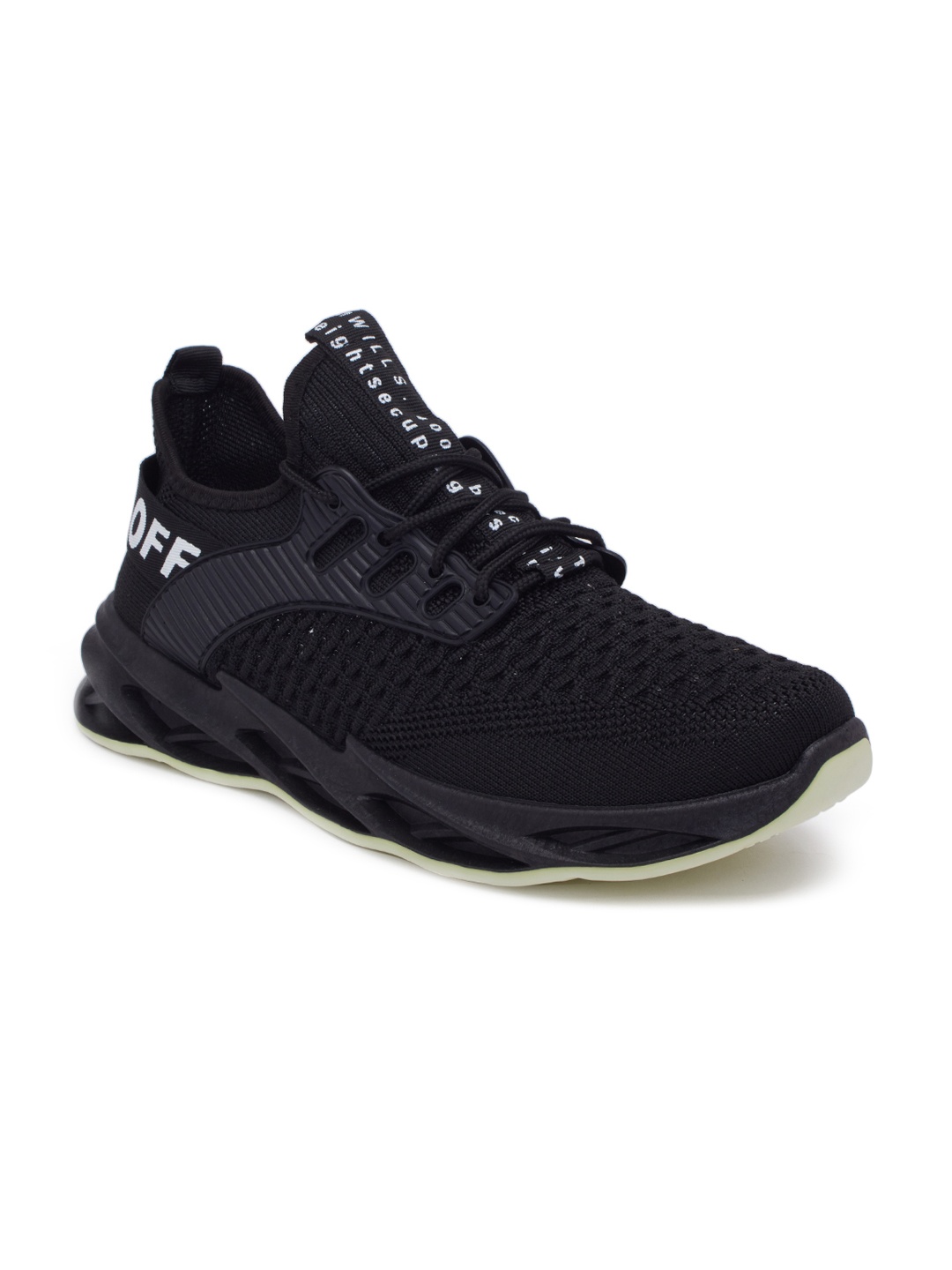 

REVS Men Black Woven Design Sneakers