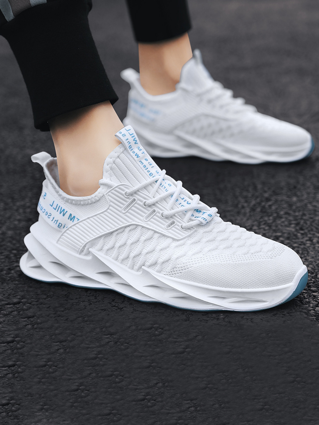 

REVS Men White Woven Design Sneakers