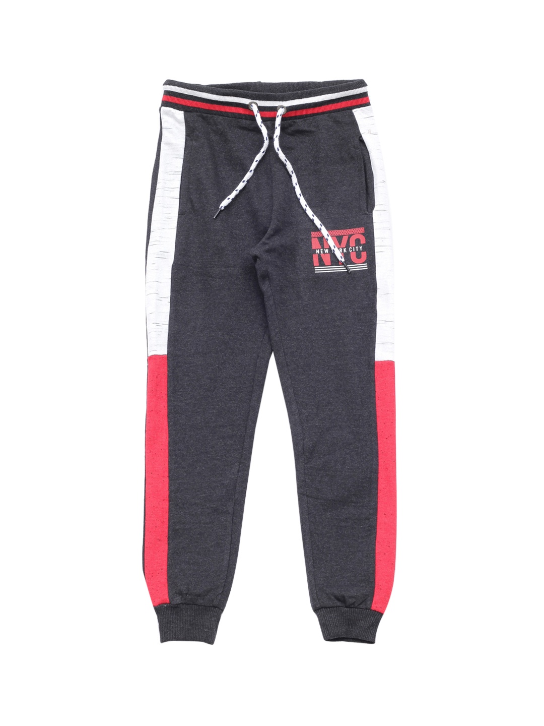 

Lil Lollipop Kids Grey Colourblocked Pure Cotton Joggers