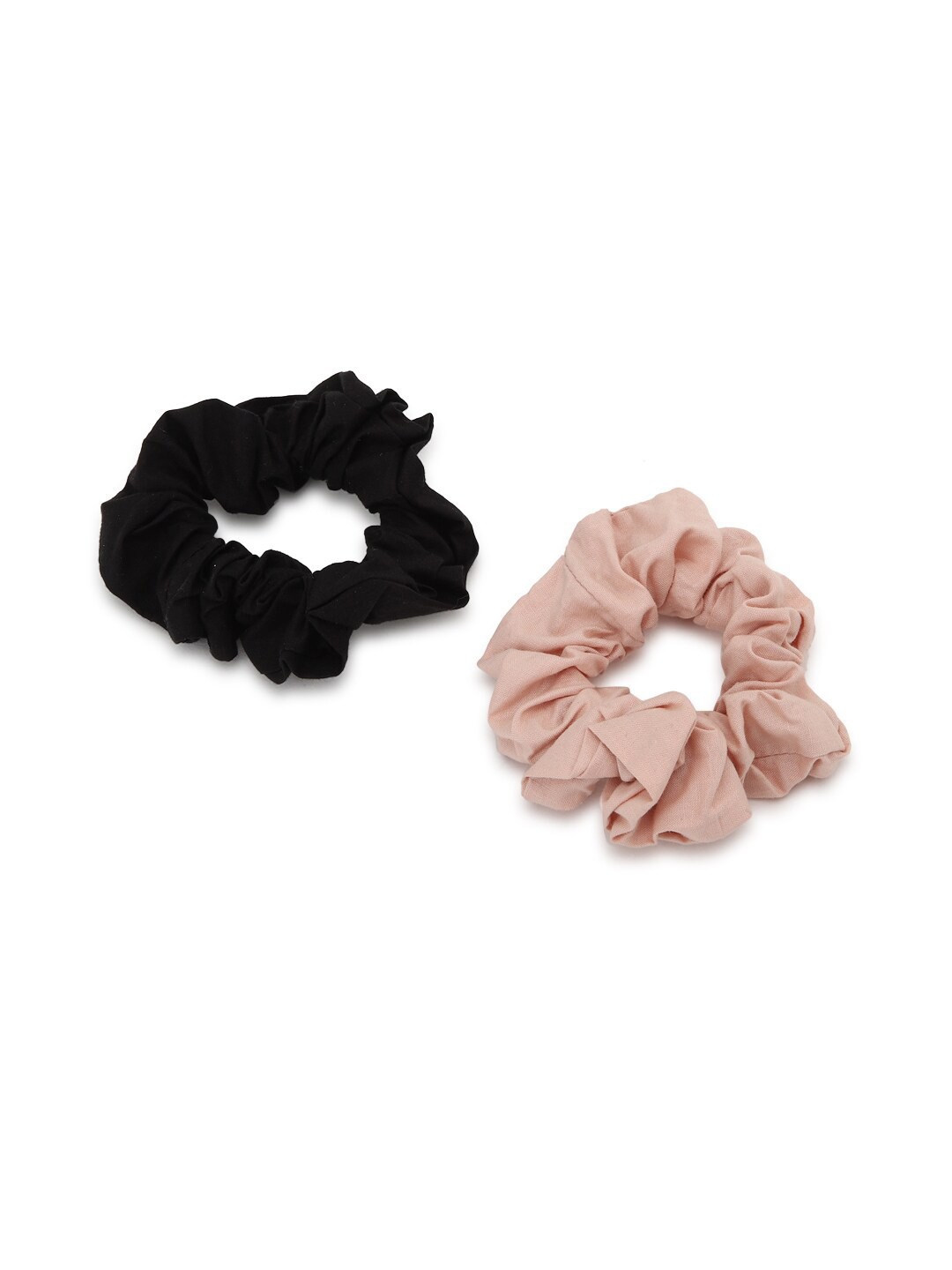 

FOREVER 21 Women Black & Pink Set of 2 Ponytail Holders