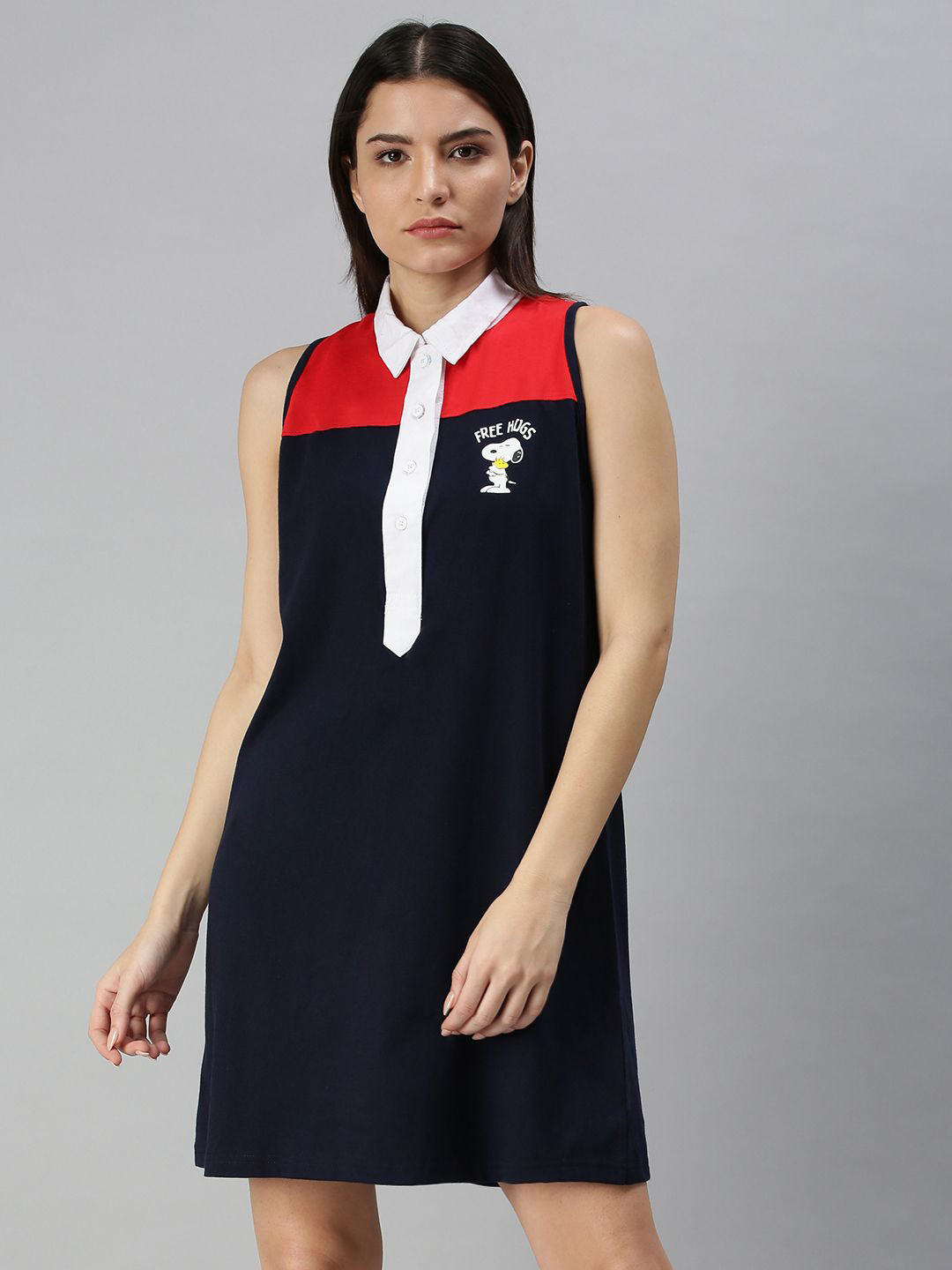

JUNEBERRY Navy Blue Shirt Dress