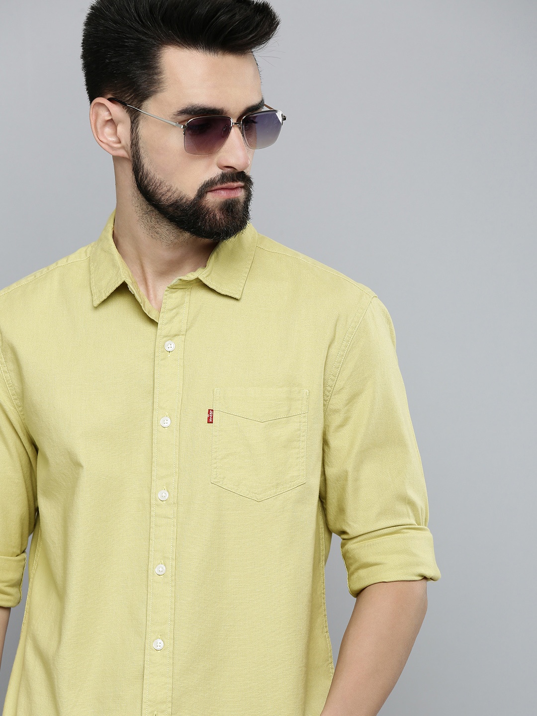 

Levis Men Cream-Coloured Slim Fit Casual Shirt