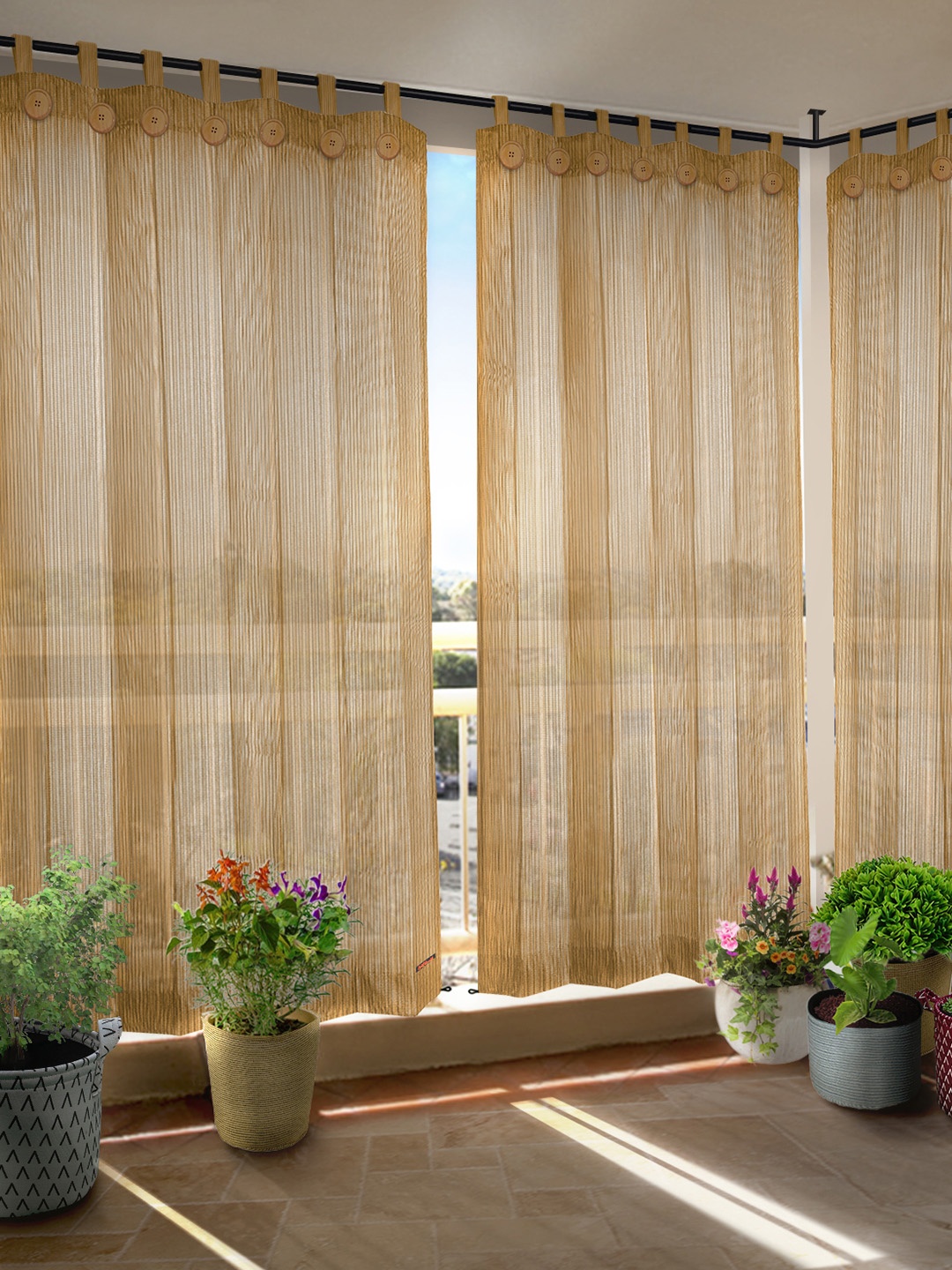

Hippo Beige Set of 4 Room Darkening Curtain