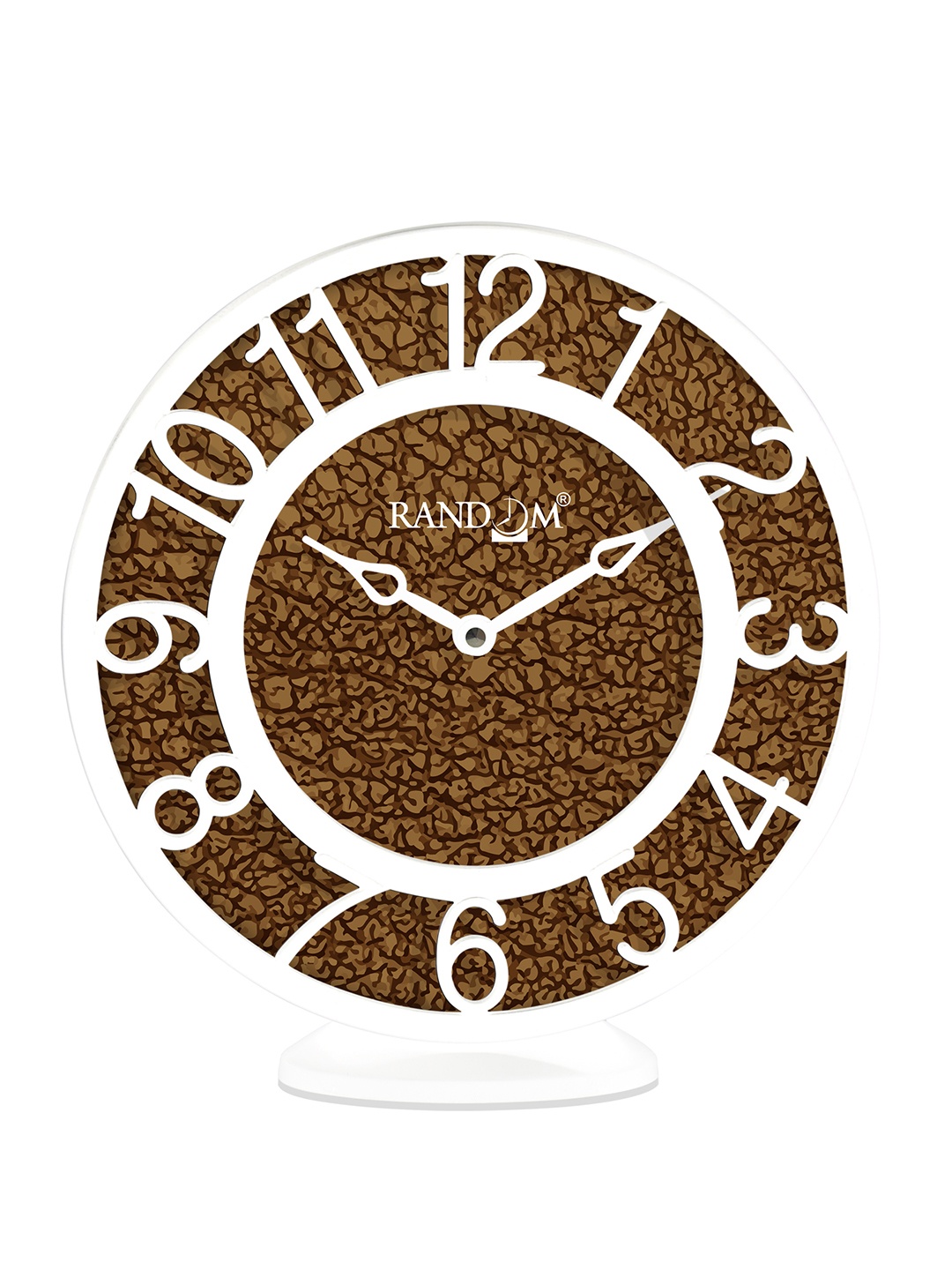 

RANDOM Coffee Brown & White Printed Contemporary Wall Clock