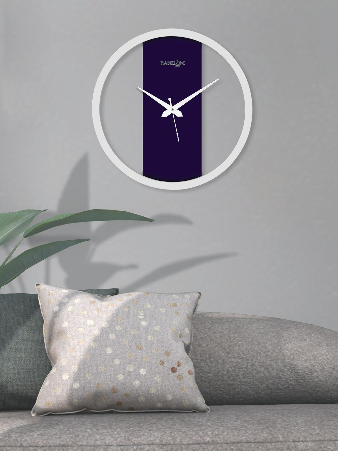 

RANDOM Navy Blue & White Contemporary Wall Clock
