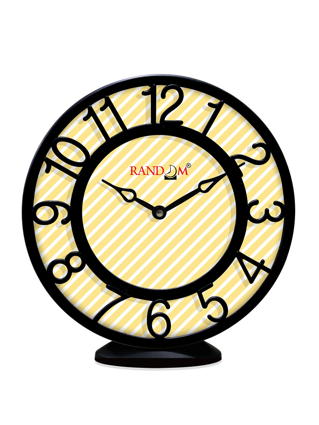 

RANDOM Yellow & Black Printed Round Contemporary Wall or Table Clock 20 cm