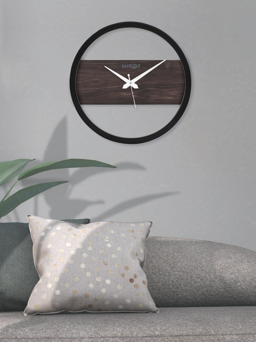 

RANDOM Coffee Brown & Black Contemporary Wall Clock