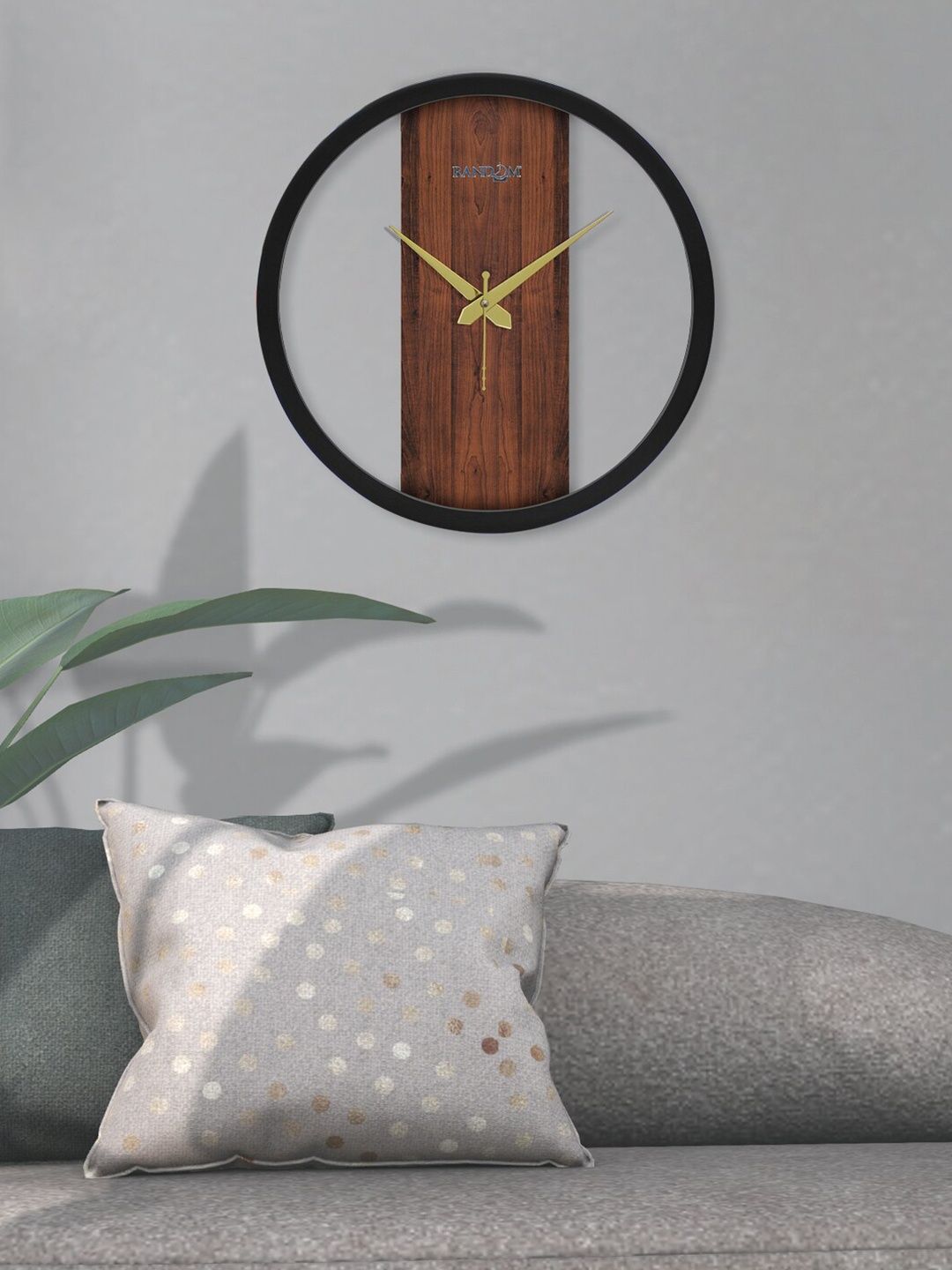 

RANDOM Coffee Brown & Black Round Printed Contemporary Analogue Wall Clock