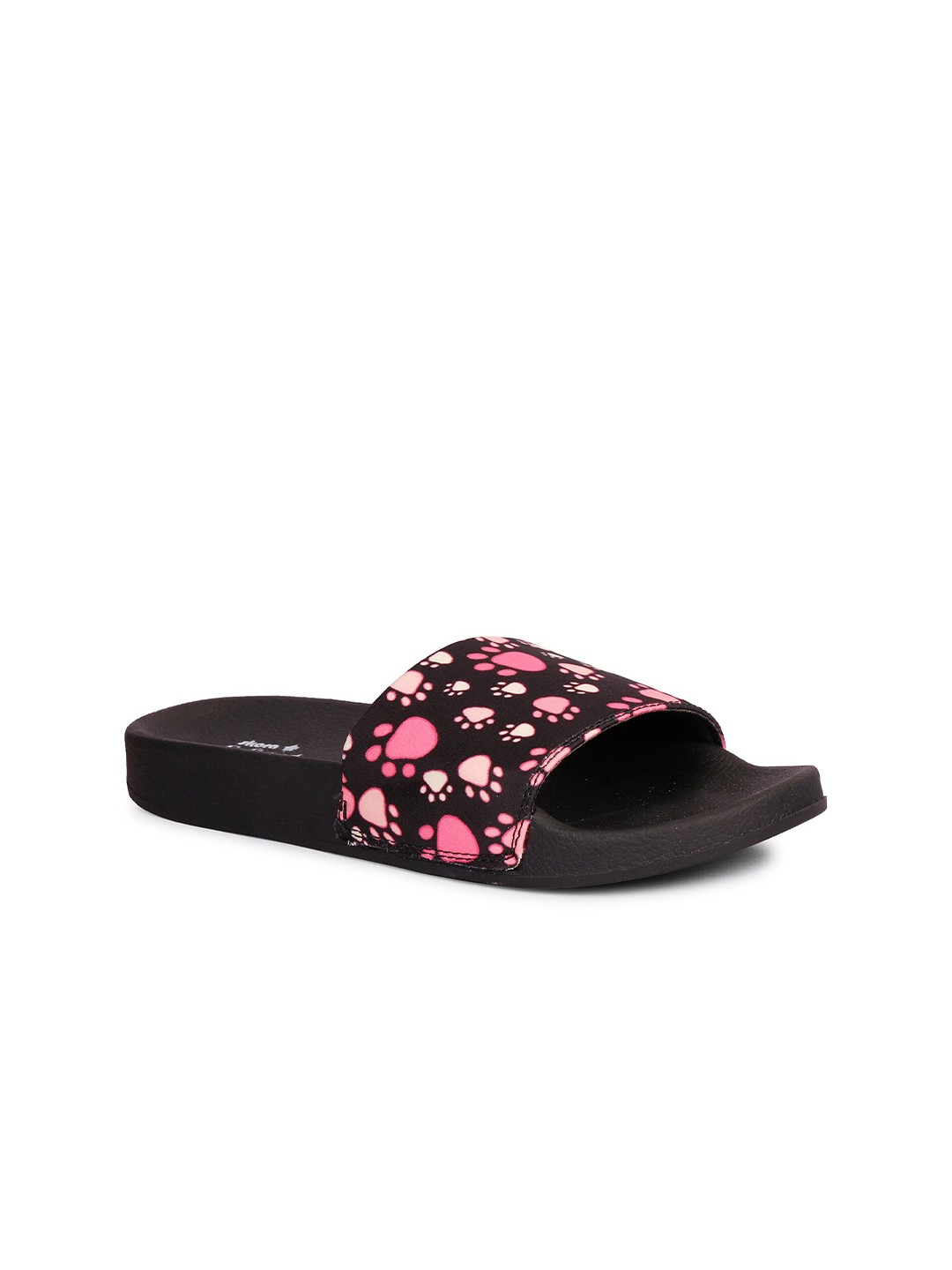 

SKORA Women Black & Pink Printed Sliders