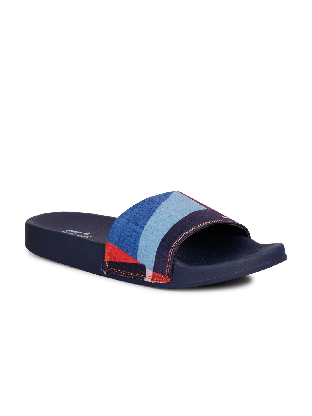

SKORA Women Blue Geometric Printed Sliders