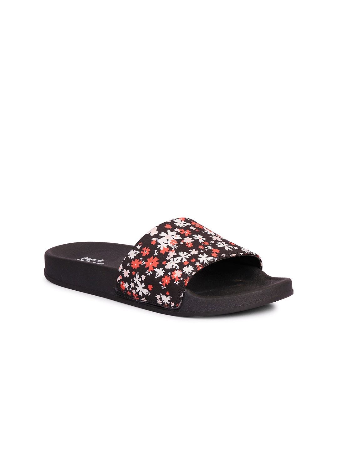 

SKORA Women Black & White Printed Sliders
