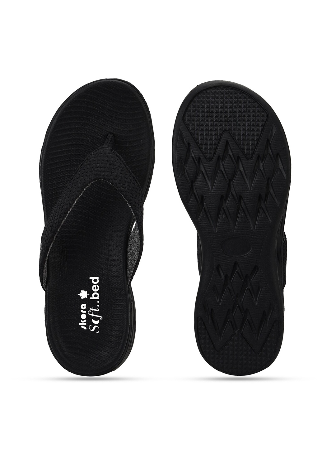 

SKORA Women Black Solid Thong Flip-Flops