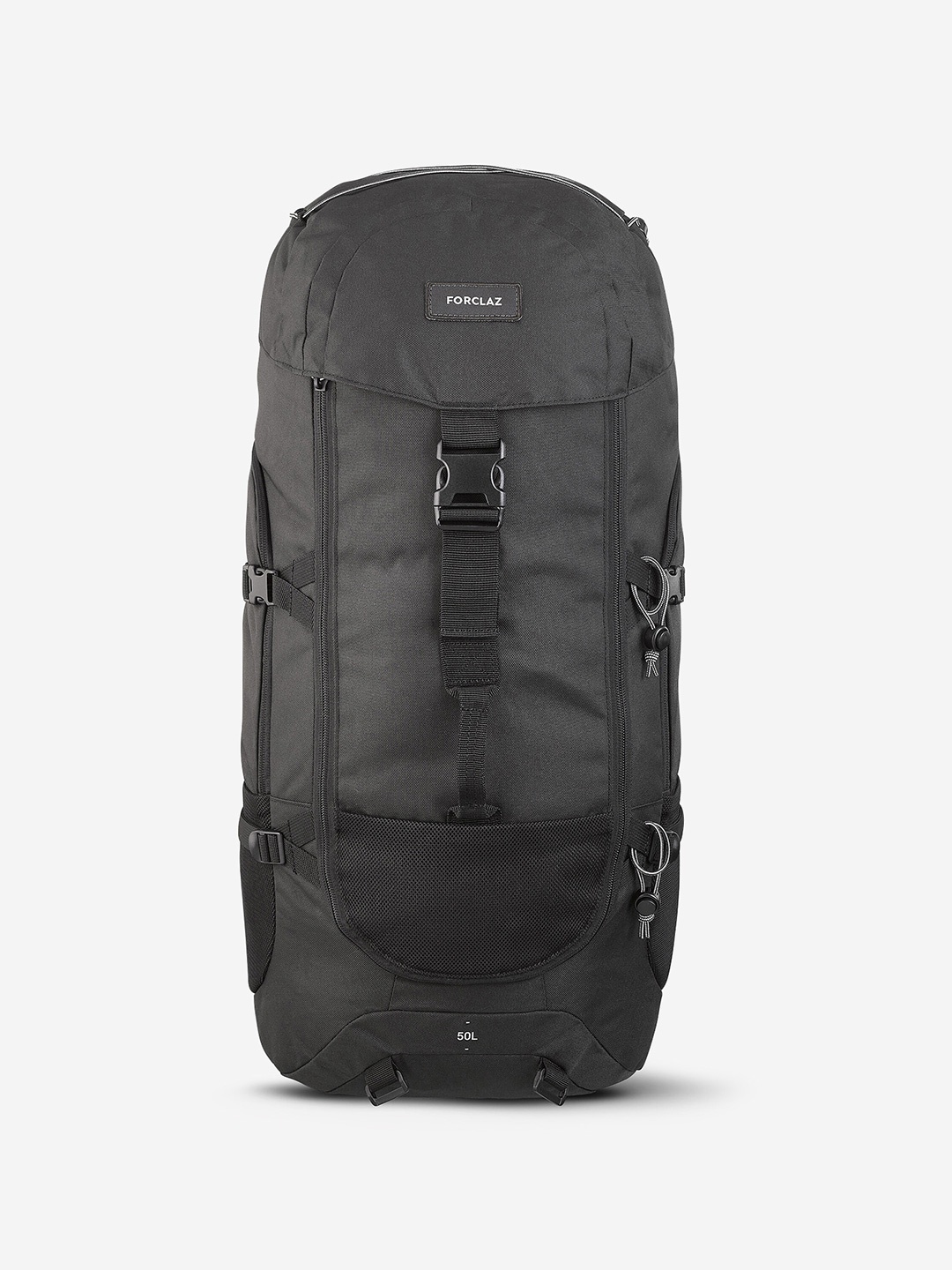 FORCLAZ By Decathlon Unisex Black Backpack with Compression Straps