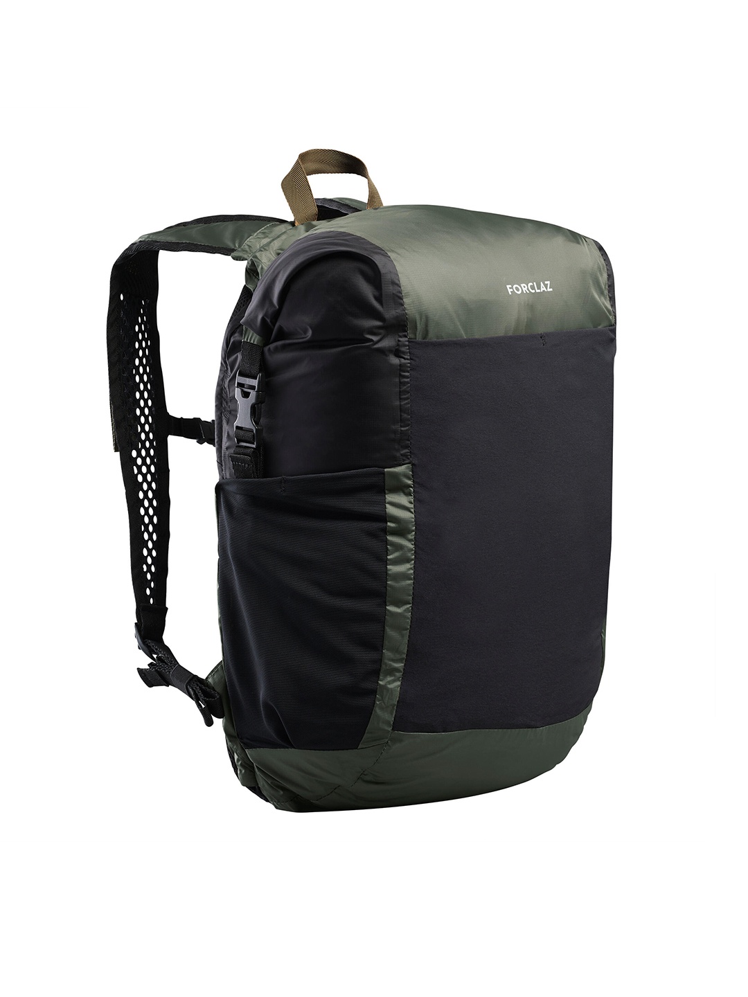 

FORCLAZ By Decathlon Unisex Green & Black Travel Backpack With Rain Cover