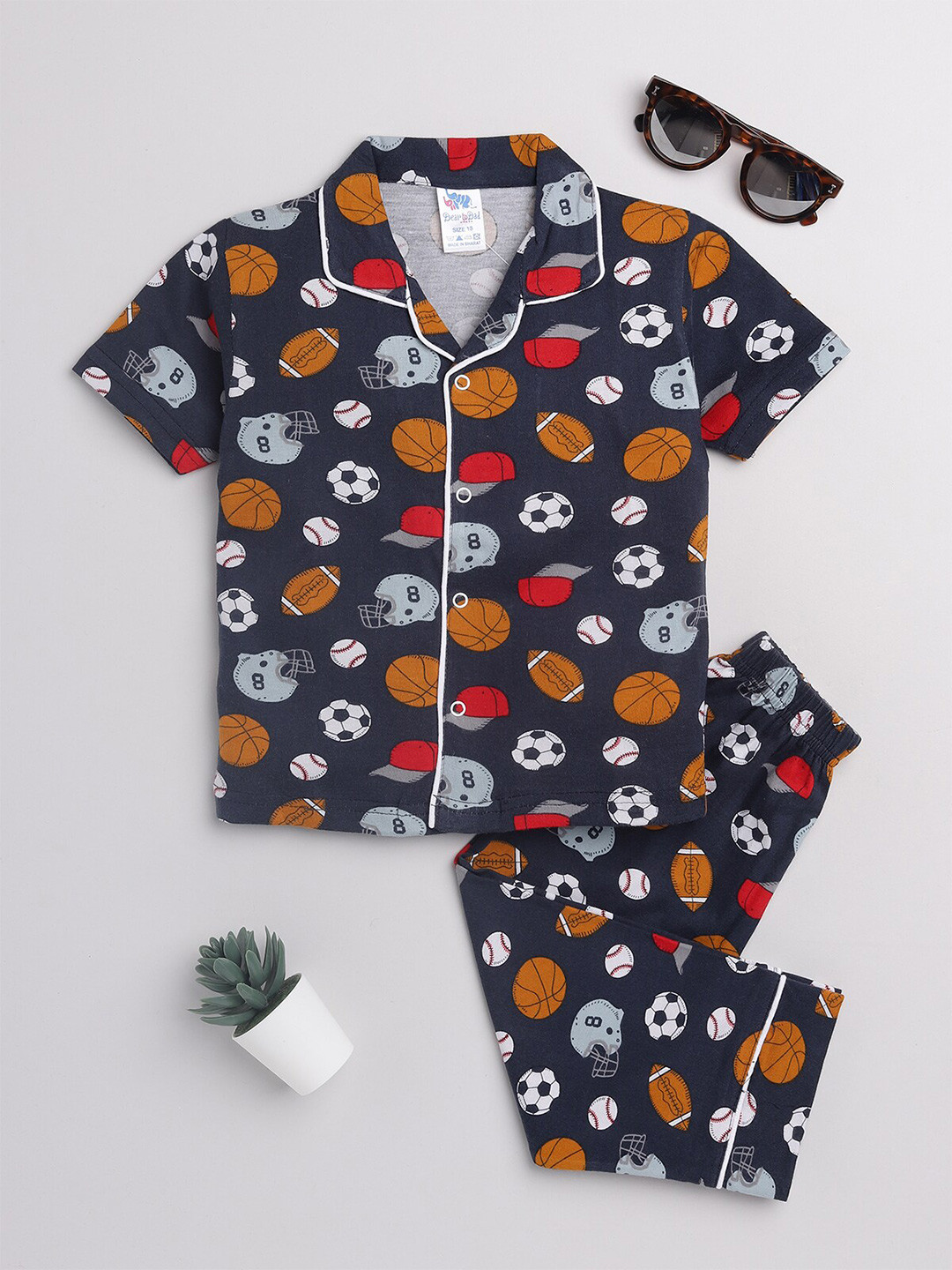 

Dear to Dad Boys Black & Red Printed Night suit