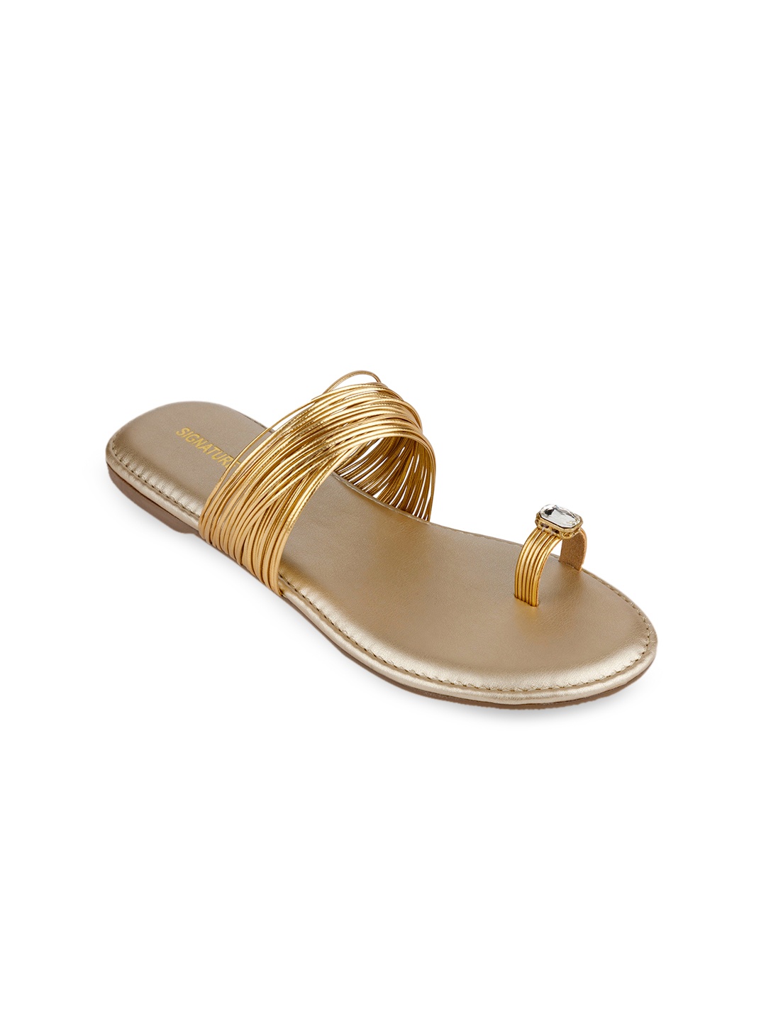 

Signature Sole Women Gold-Toned One Toe Flats
